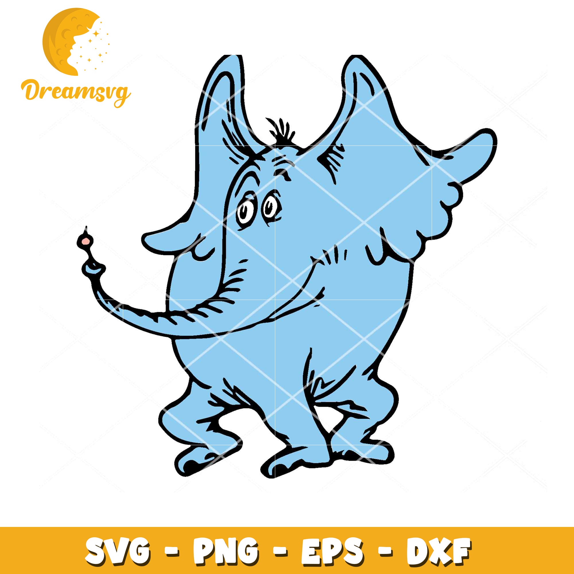 Cute Blue Elephant SVG