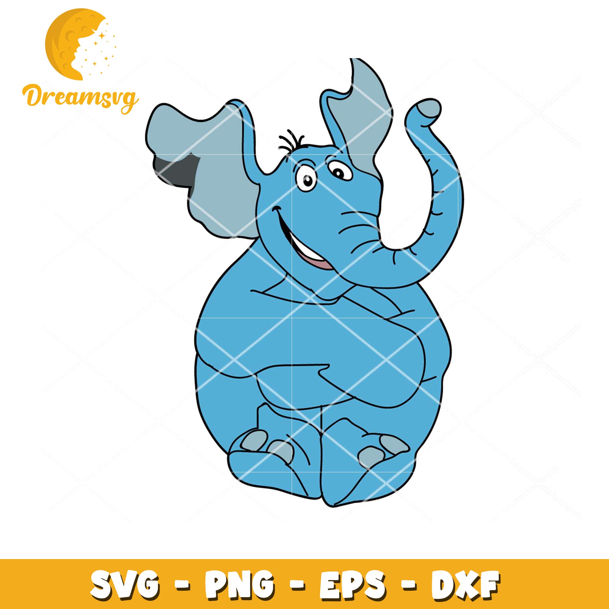 Cute Blue Elephant SVG Clipart for Fun Craft Projects