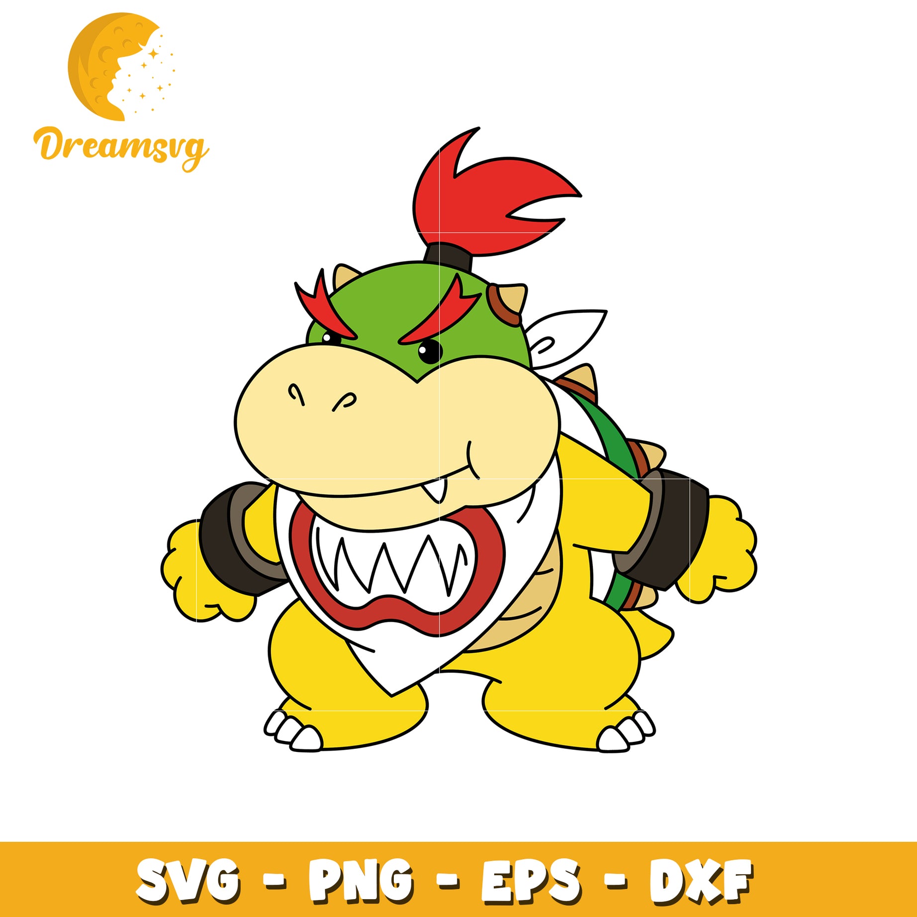Cute Bowser Character SVG File for Crafting and Design