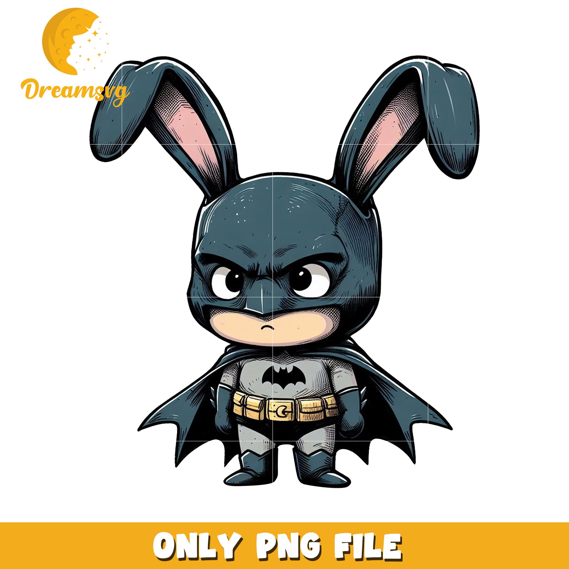 Cute Bunny Batman PNG