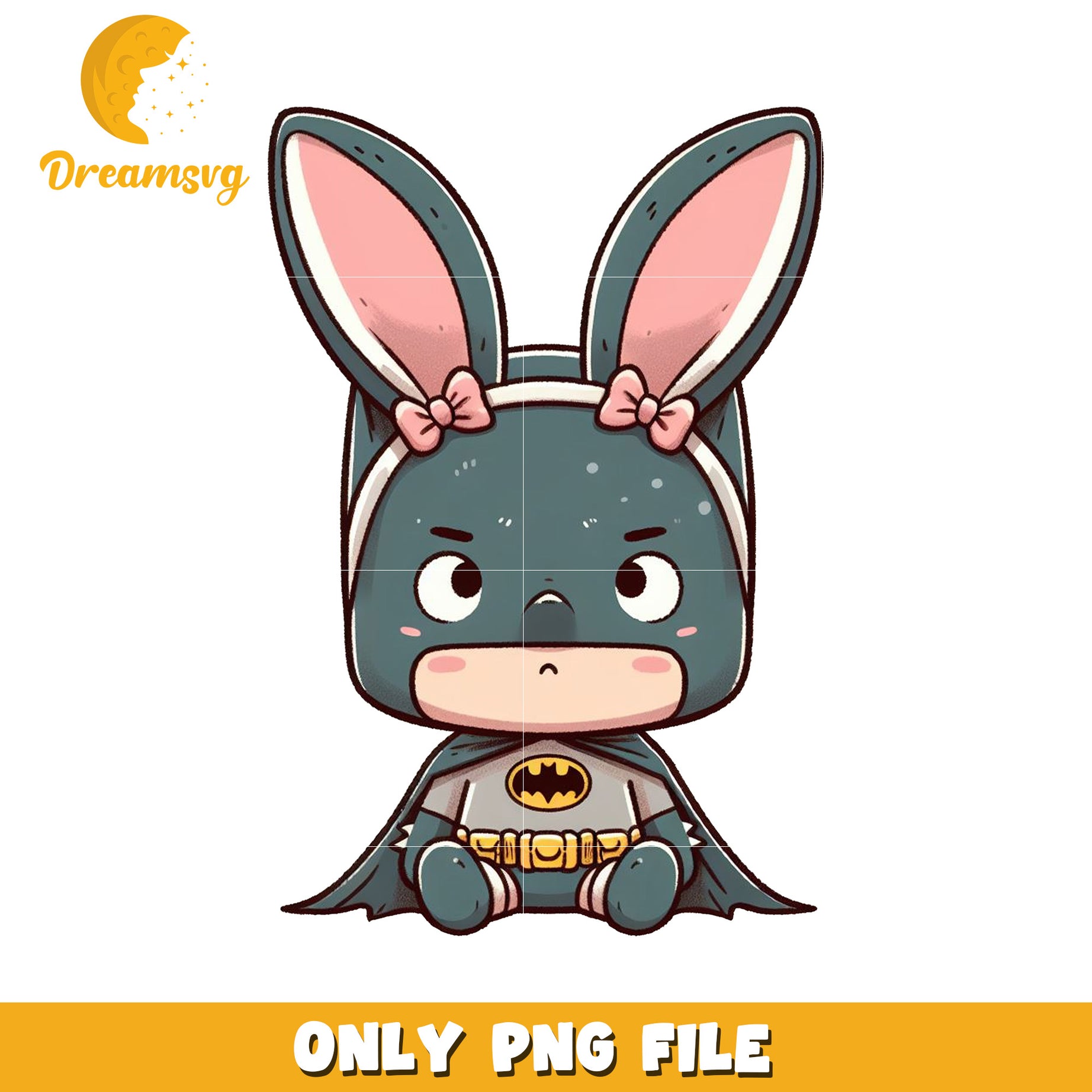 Cute Bunny Batman PNG Clipart