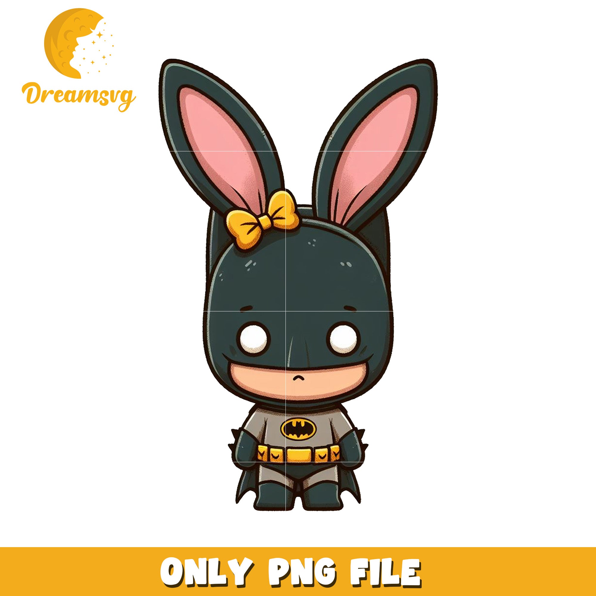 Cute Bunny Batman PNG File for Fun Creative Projects