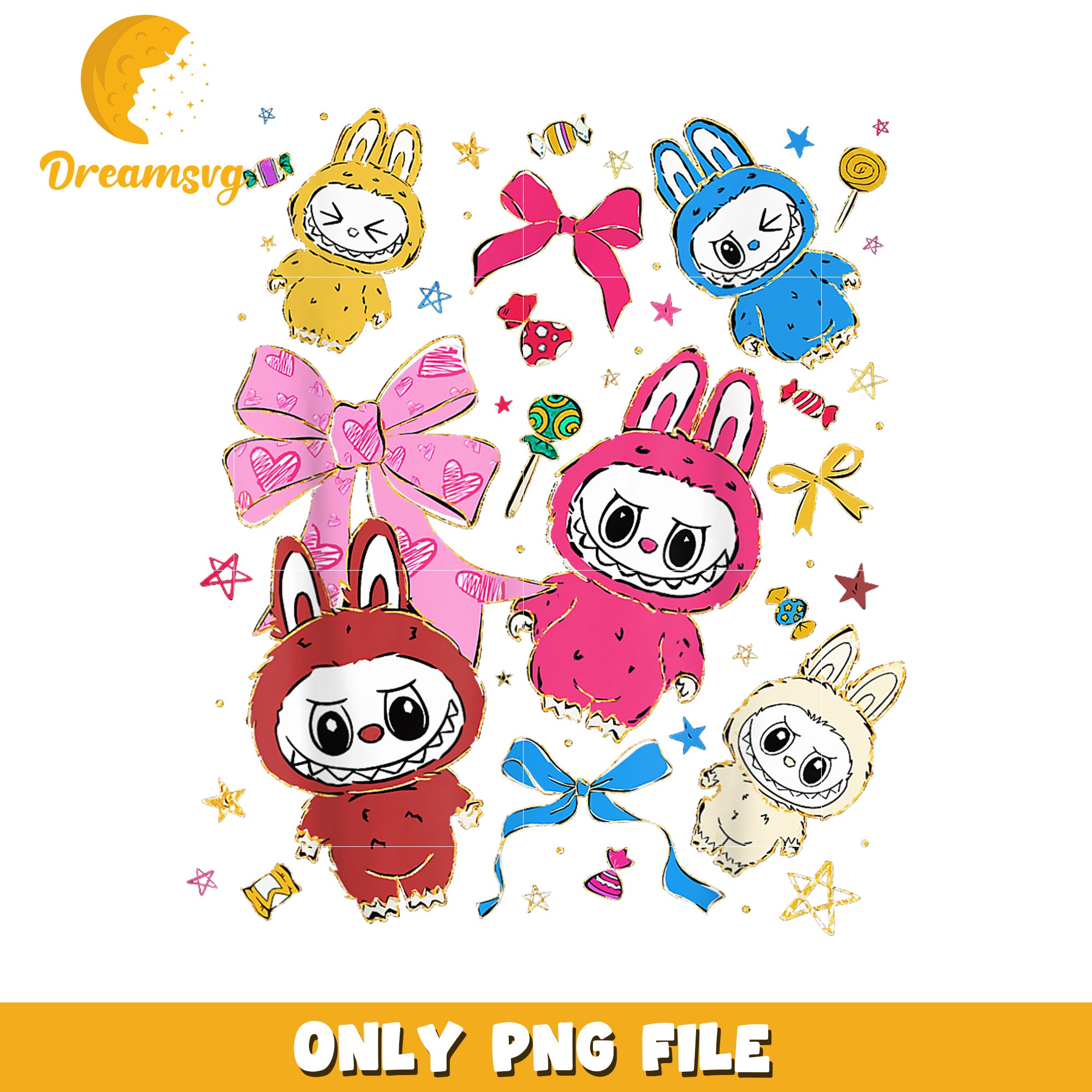 Cute Bunny Candy PNG,  Digital Download
