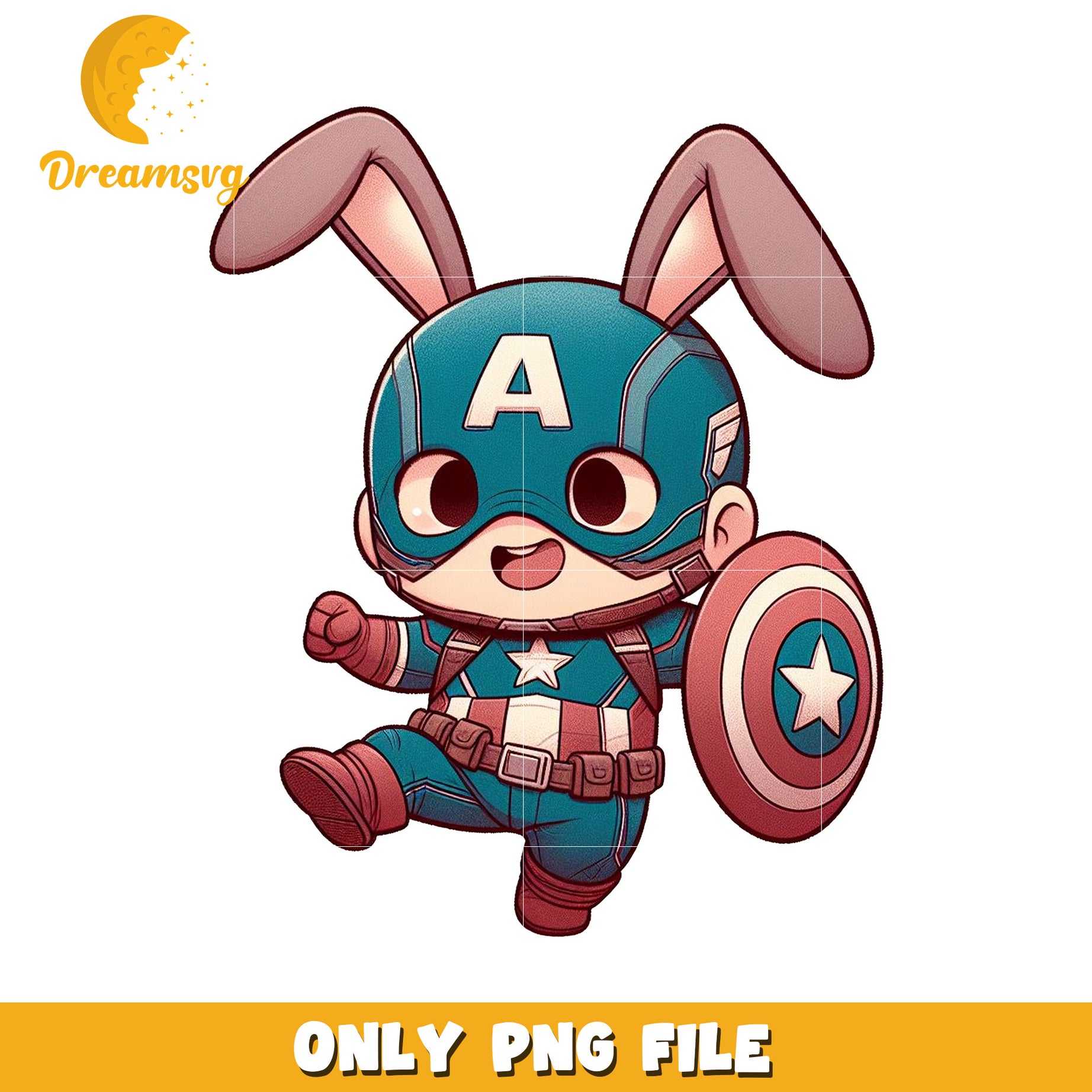 Cute Bunny Captain America Character PNG Download File