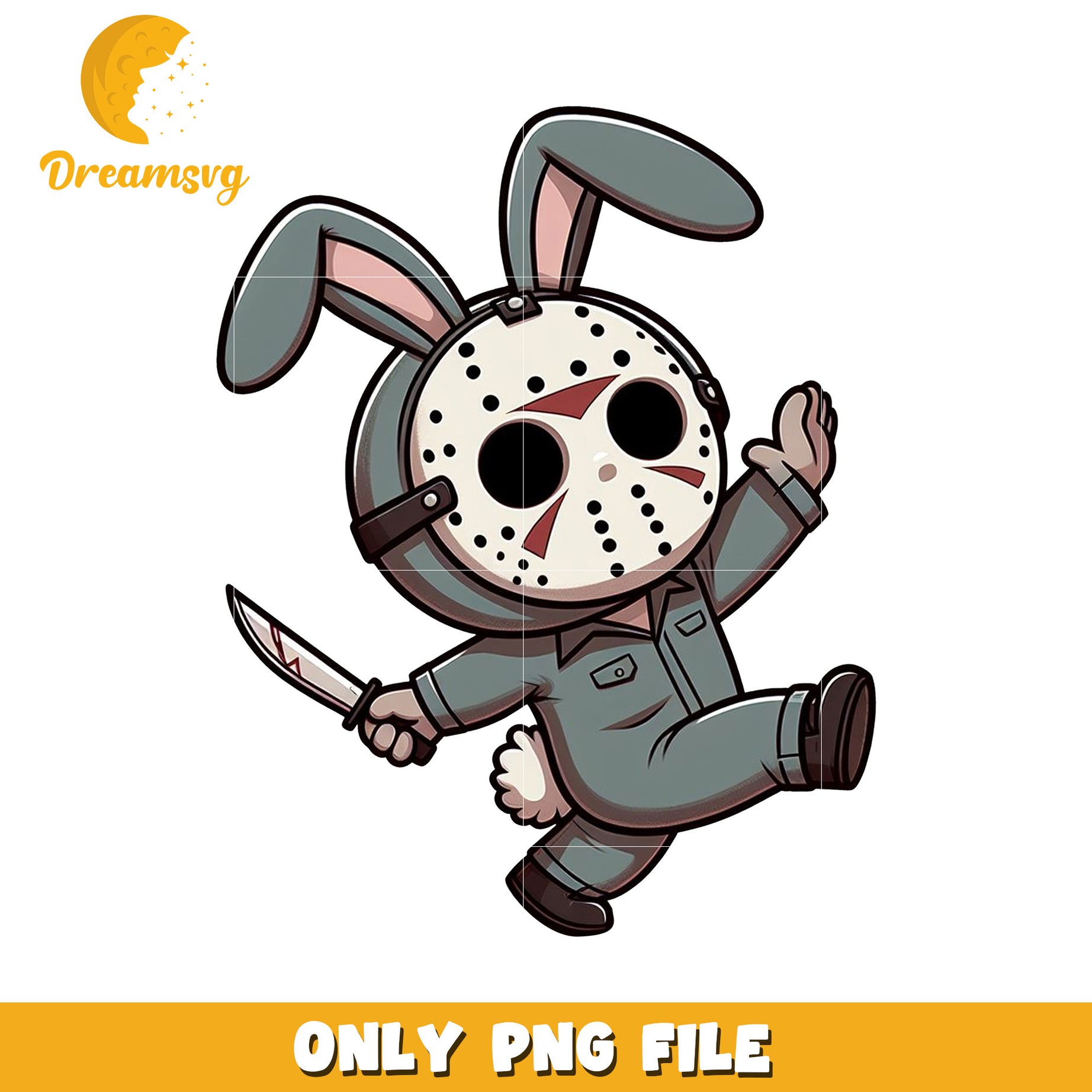 Cute Bunny Character with Knife PNG File for Download