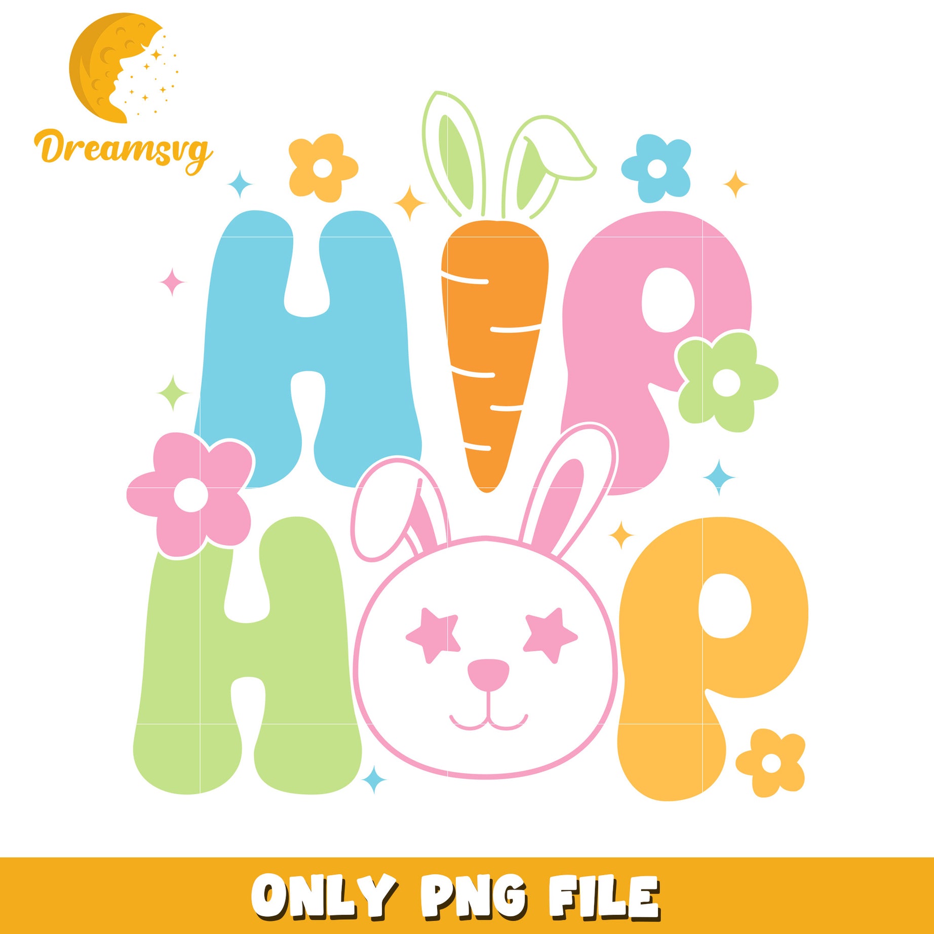 Cute Bunny Hip Hop Design for Kids PNG File Download