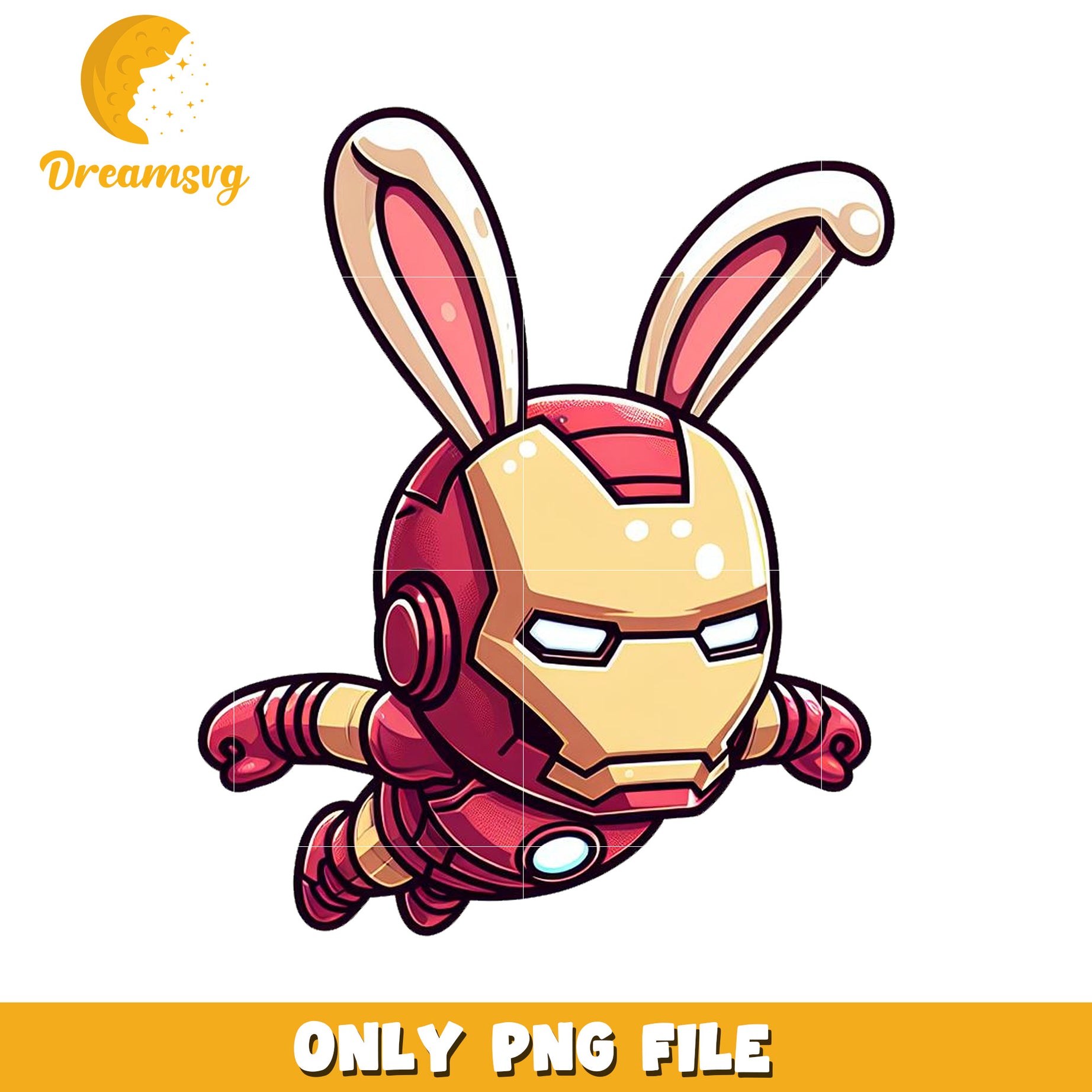 Cute Bunny Iron Man PNG File for Creative Projects