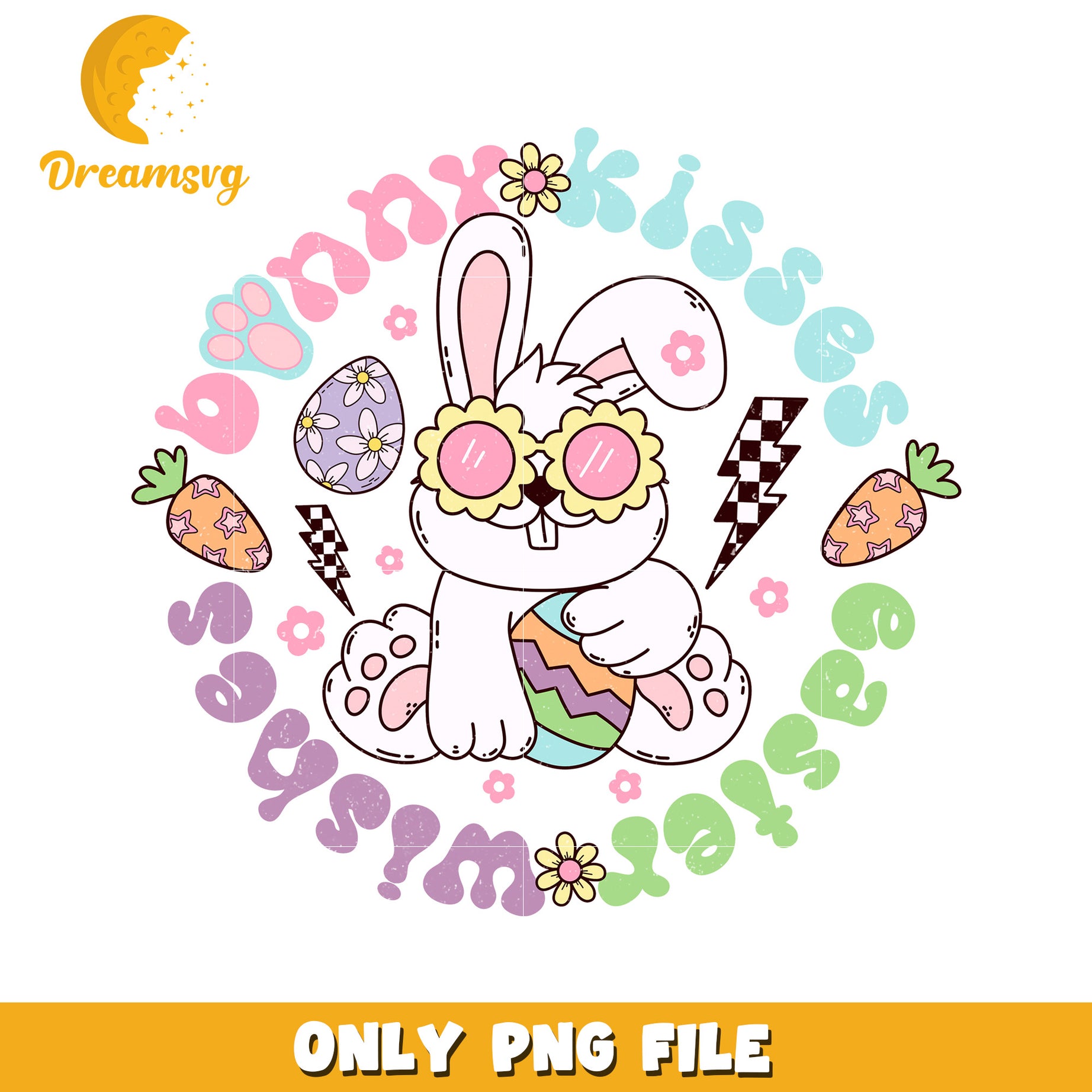 Cute Bunny Kisses Easter PNG Design for Spring Decor