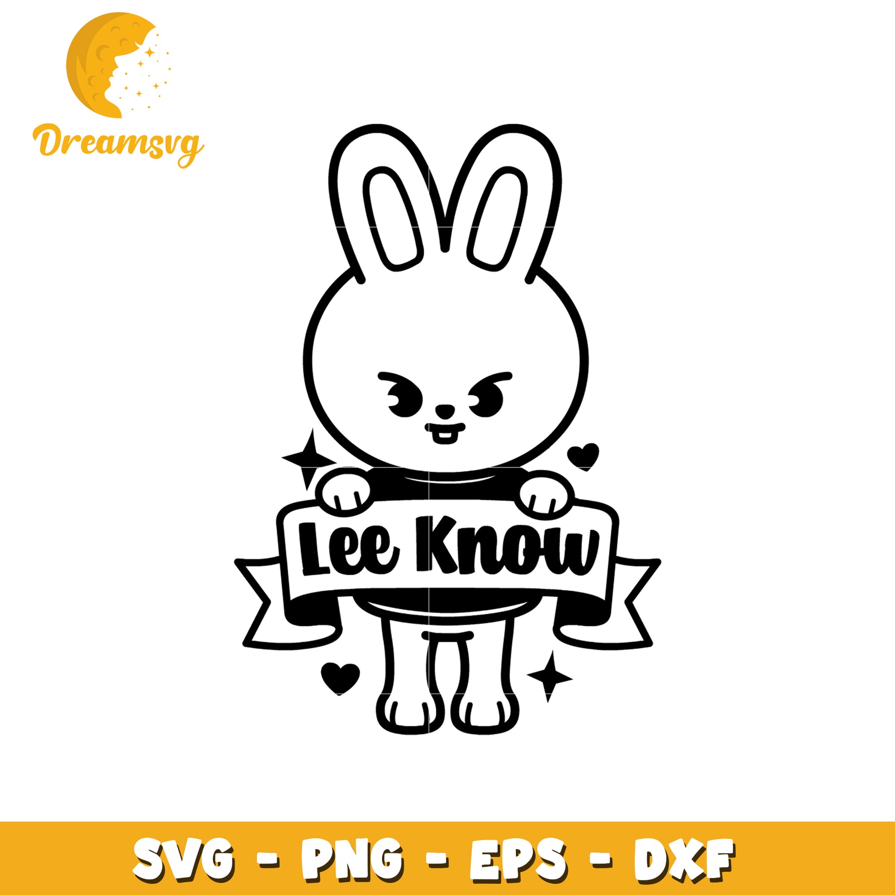 Cute Bunny Lee Know SVG Cut File