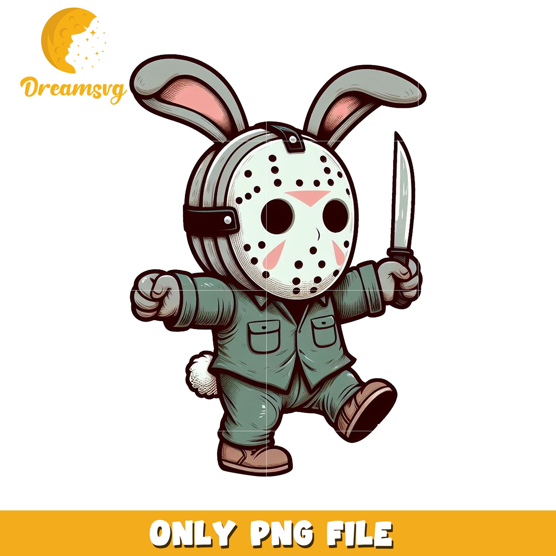 Cute Bunny Mascot with Hockey Mask PNG File Download