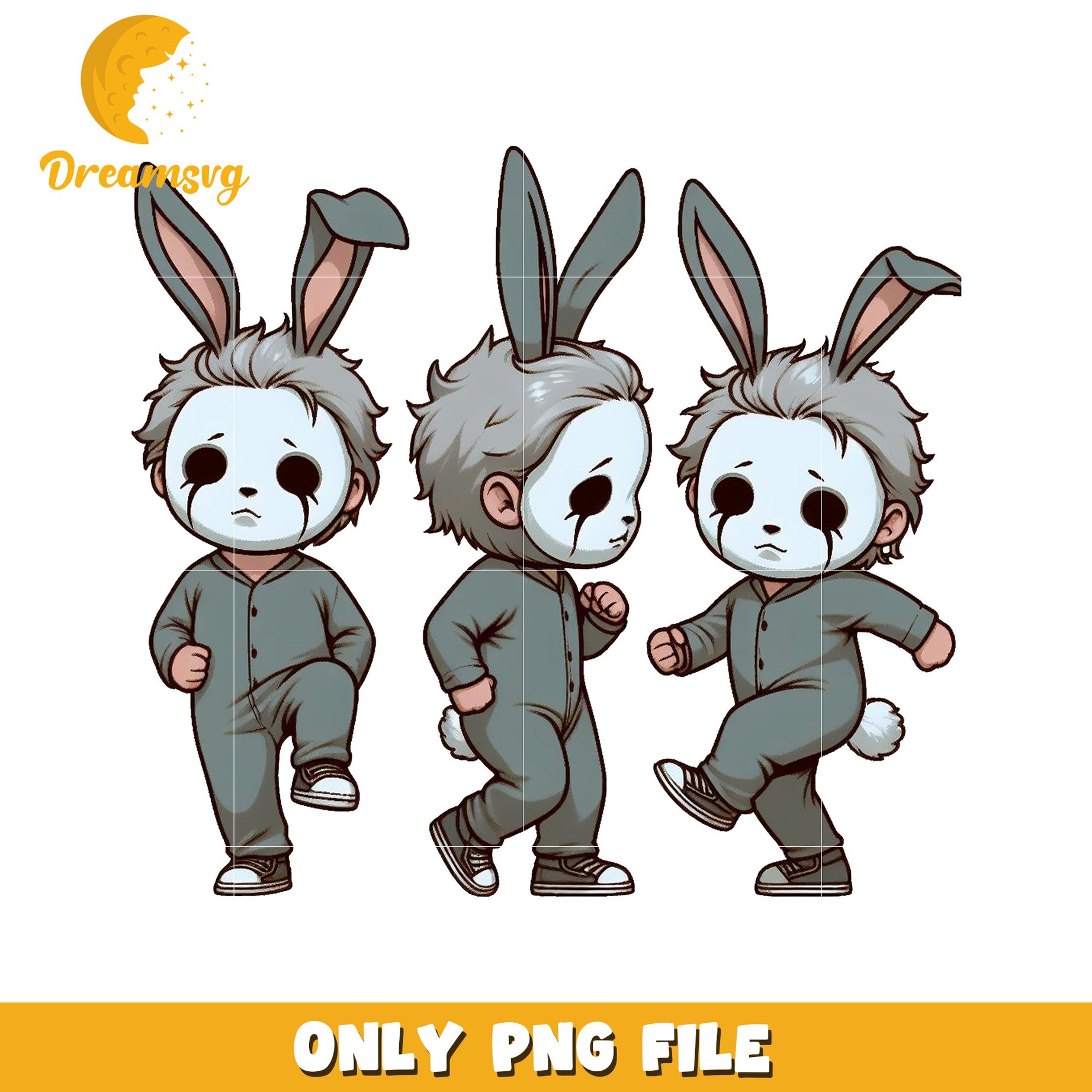 Cute Bunny Mask PNG Sublimation