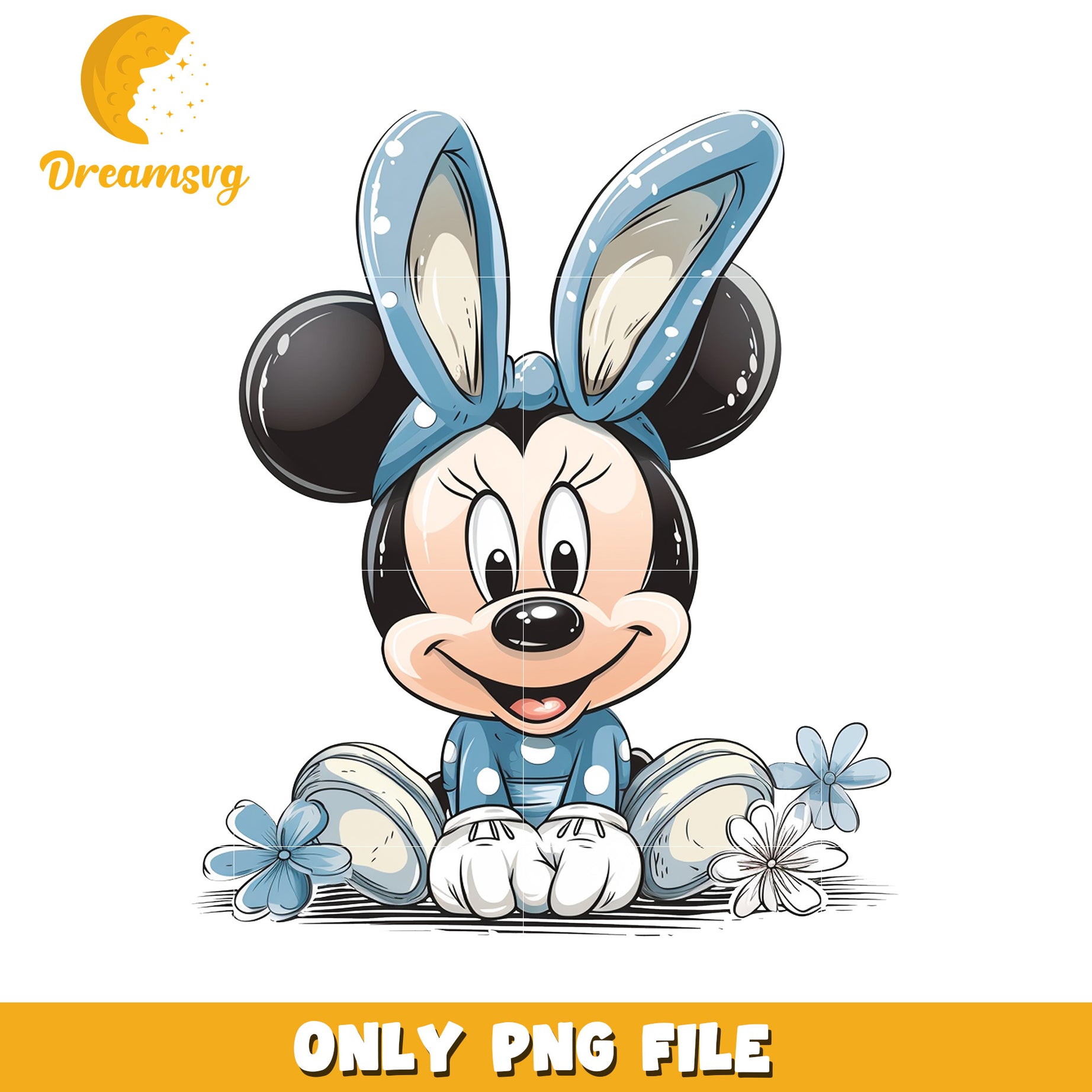 Cute Bunny Minnie Mouse PNG Clipart for Crafts and Designs