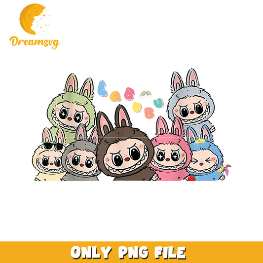 Cute Bunny Monster PNG, Sublimation Design