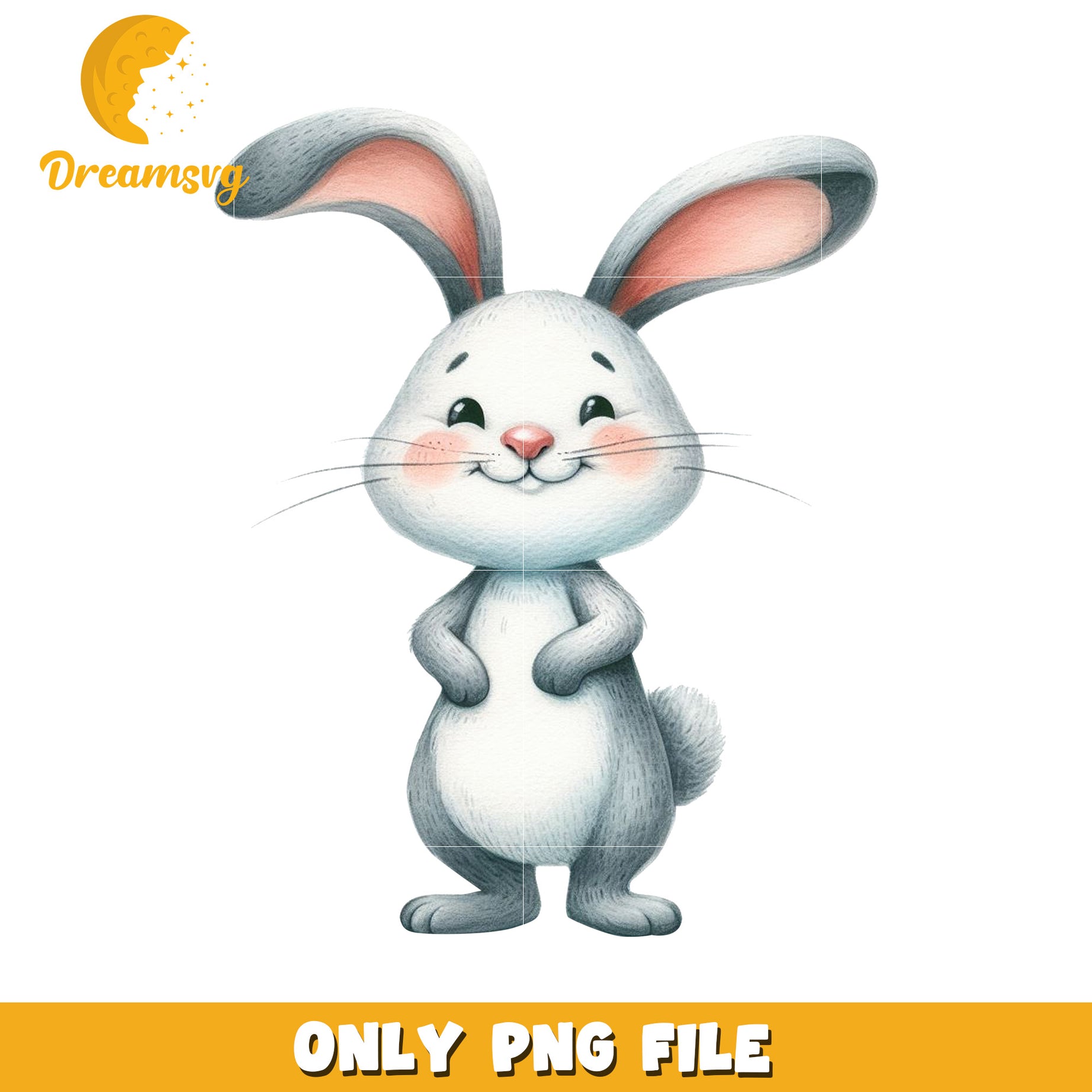 Cute Bunny PNG Clipart Illustration