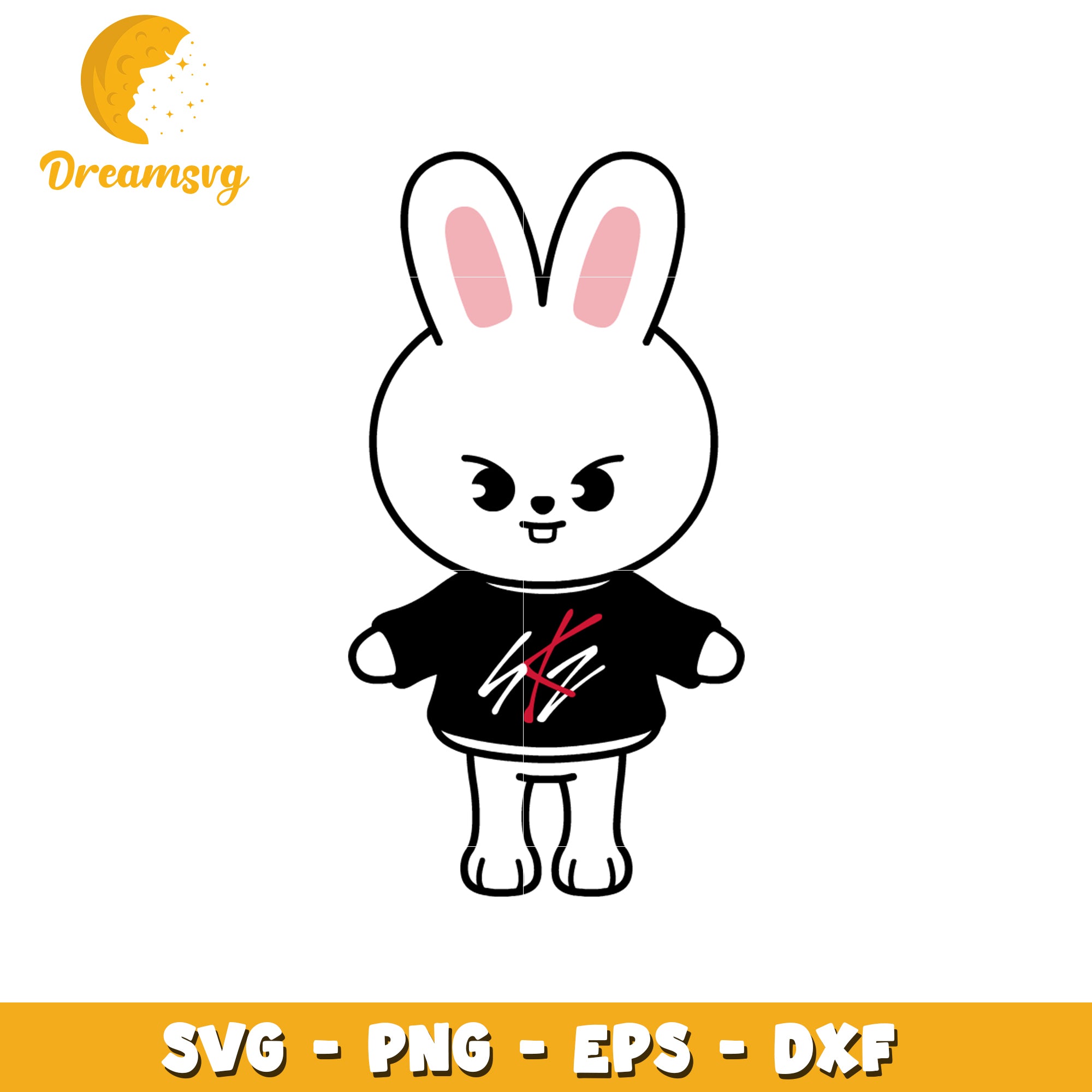 Cute Bunny SVG PNG EPS DXF Files