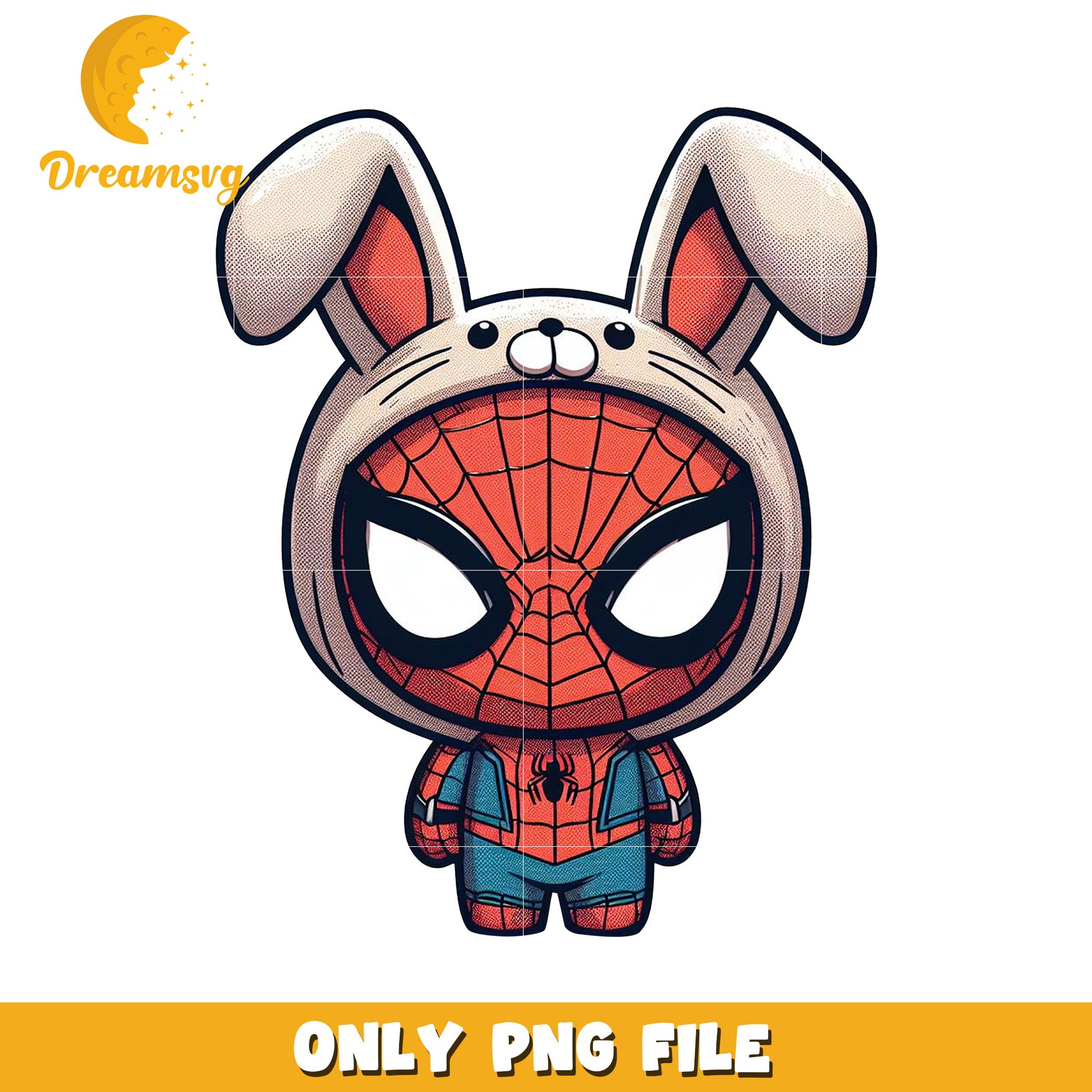 Cute Bunny SpiderMan PNG Image