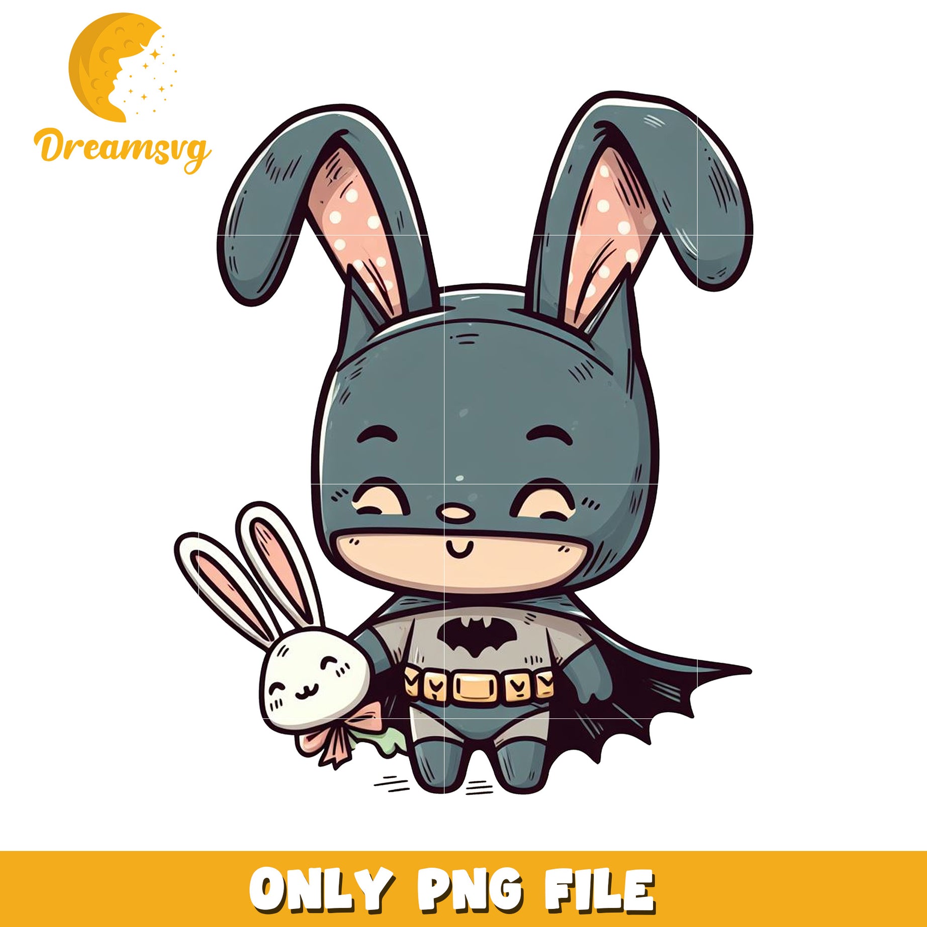 Cute Bunny Superhero Character PNG File for Kids Fun