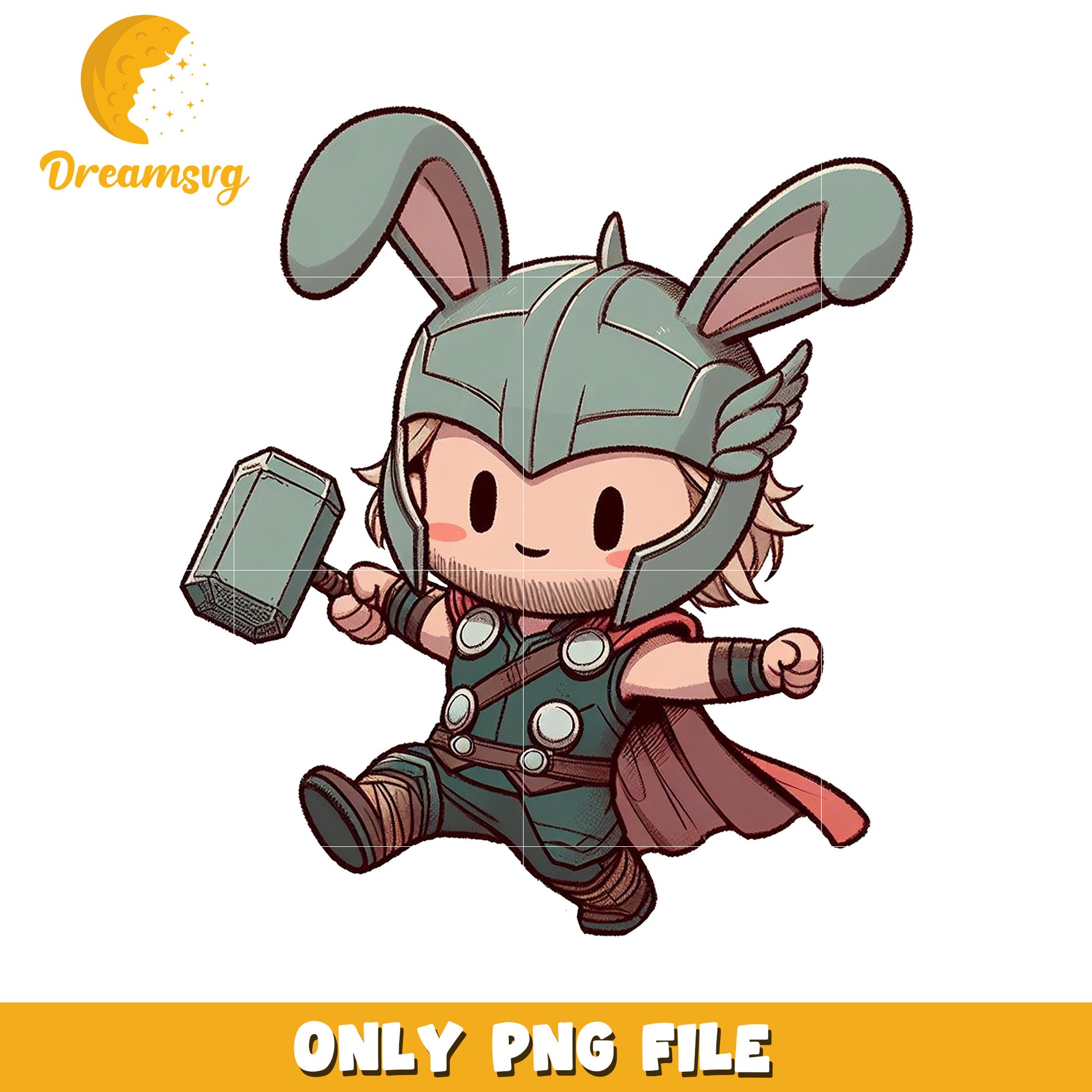 Cute Bunny Thor PNG Download – DreamSVG Store