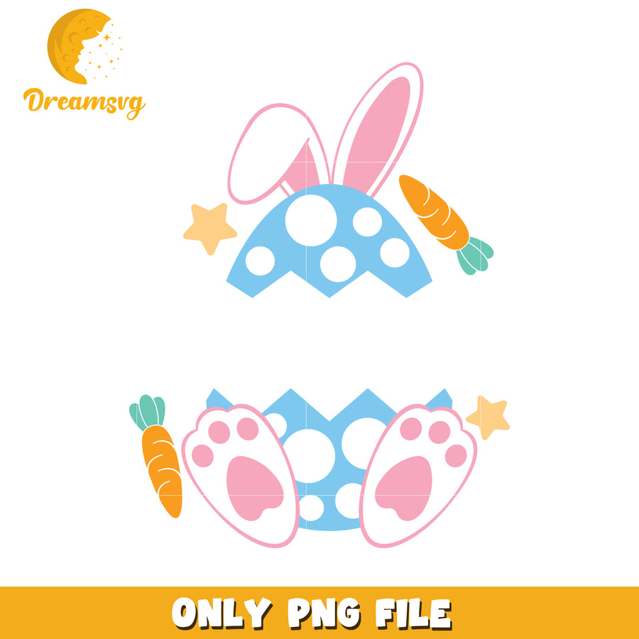 Cute Bunny and Carrot Design for Spring Celebrations PNG