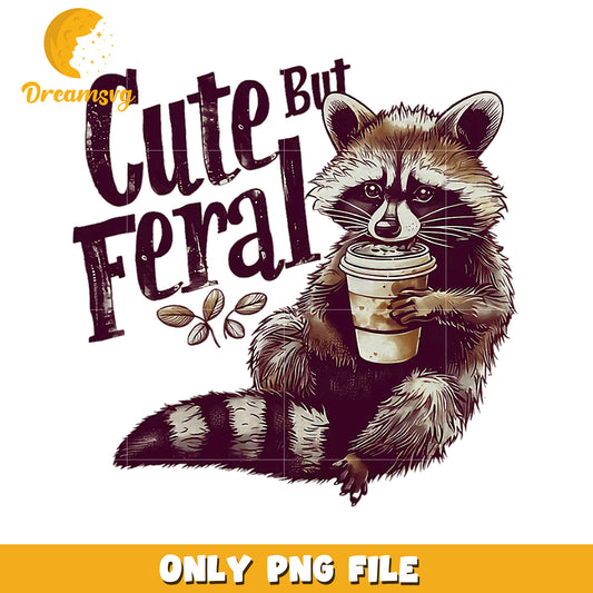 Cute But Feral Raccoon PNG Design