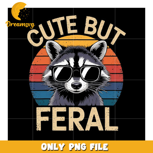 Cute But Feral Raccoon PNG Graphic
