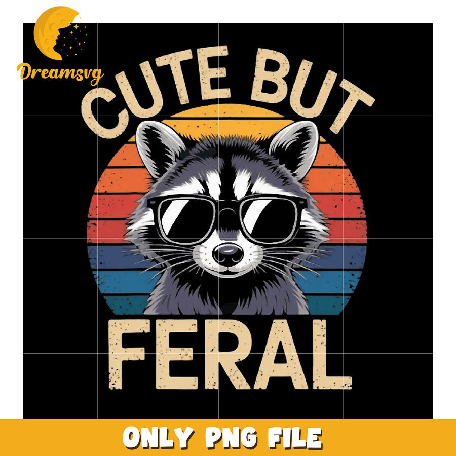 Cute But Feral Raccoon PNG Graphic