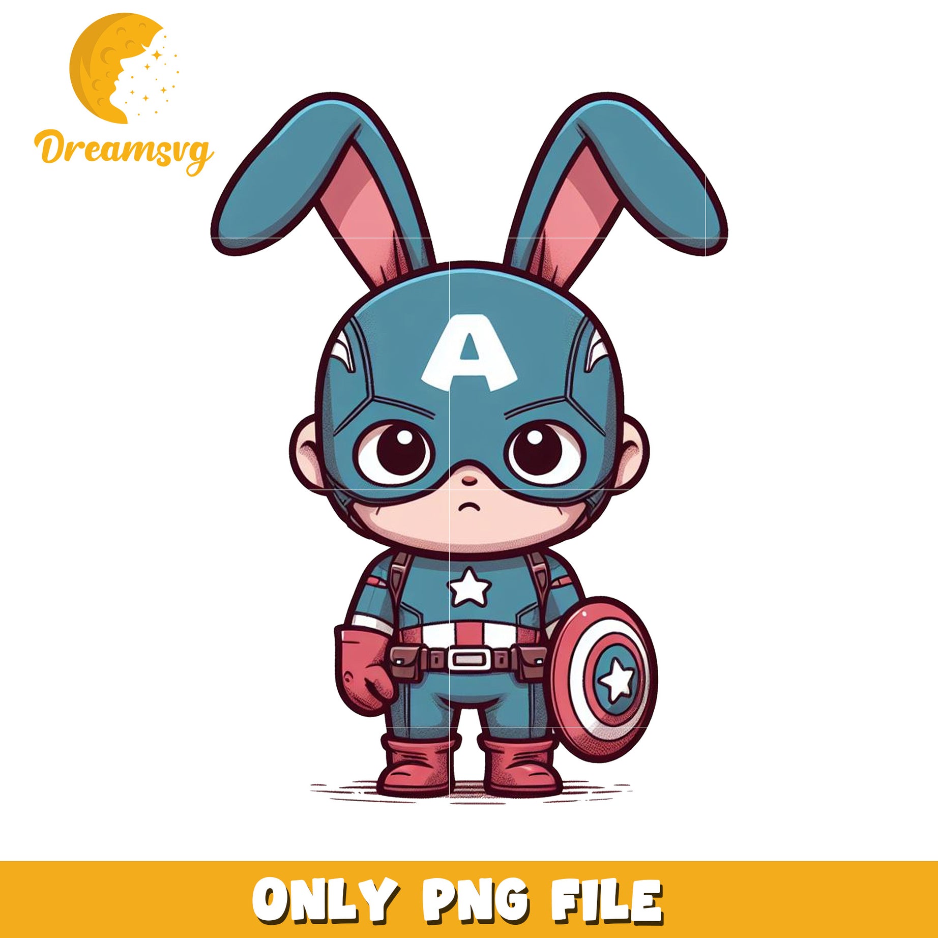 Cute Captain America Bunny PNG