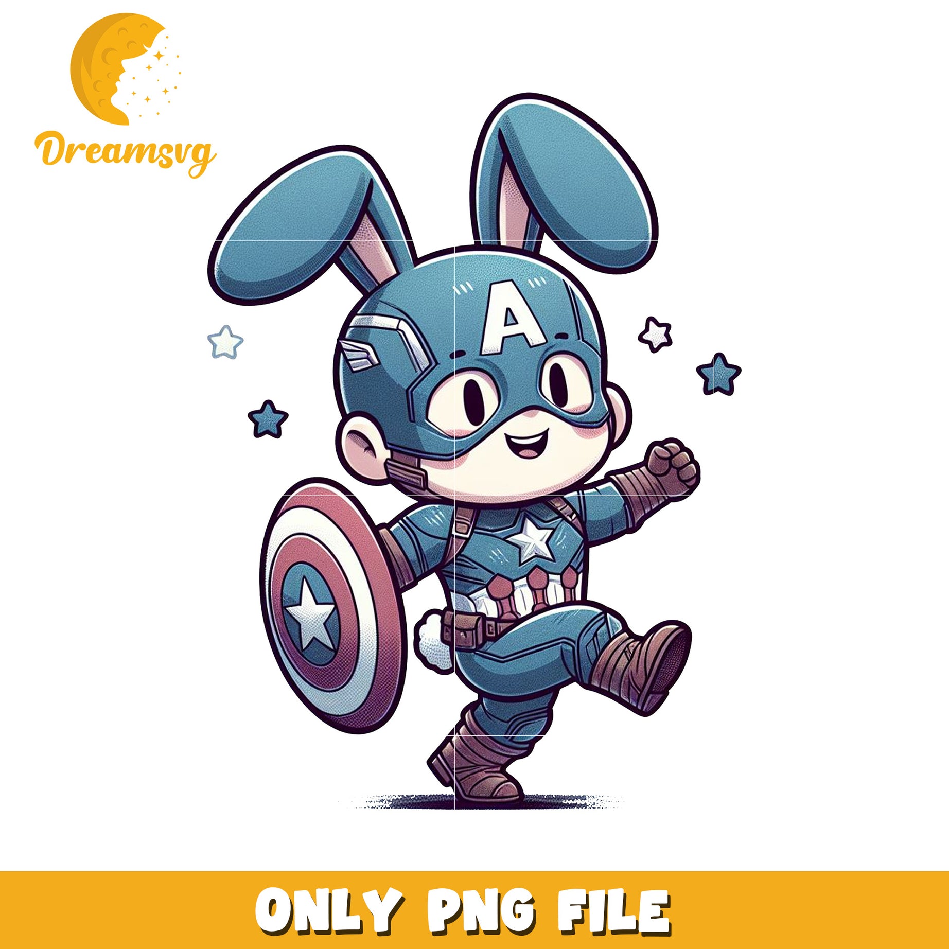 Cute Captain Bunny Character PNG File for Download