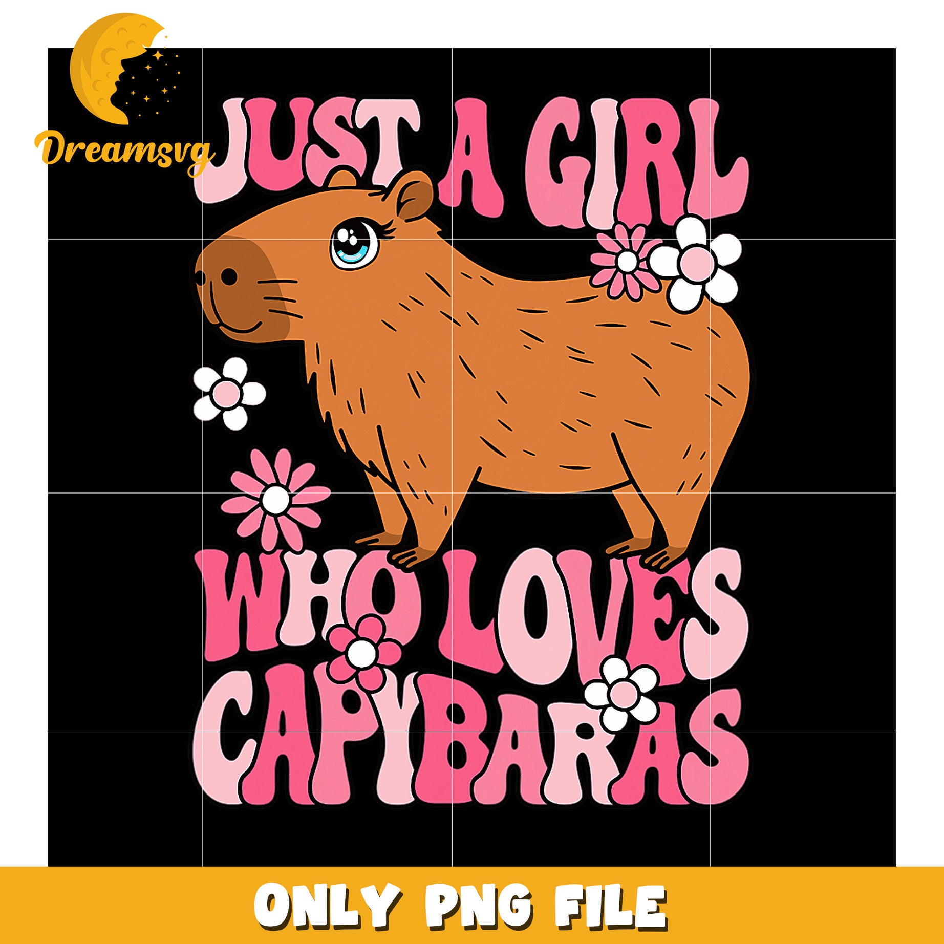 Cute Capybara Art Just a Girl Who Loves Animals PNG File