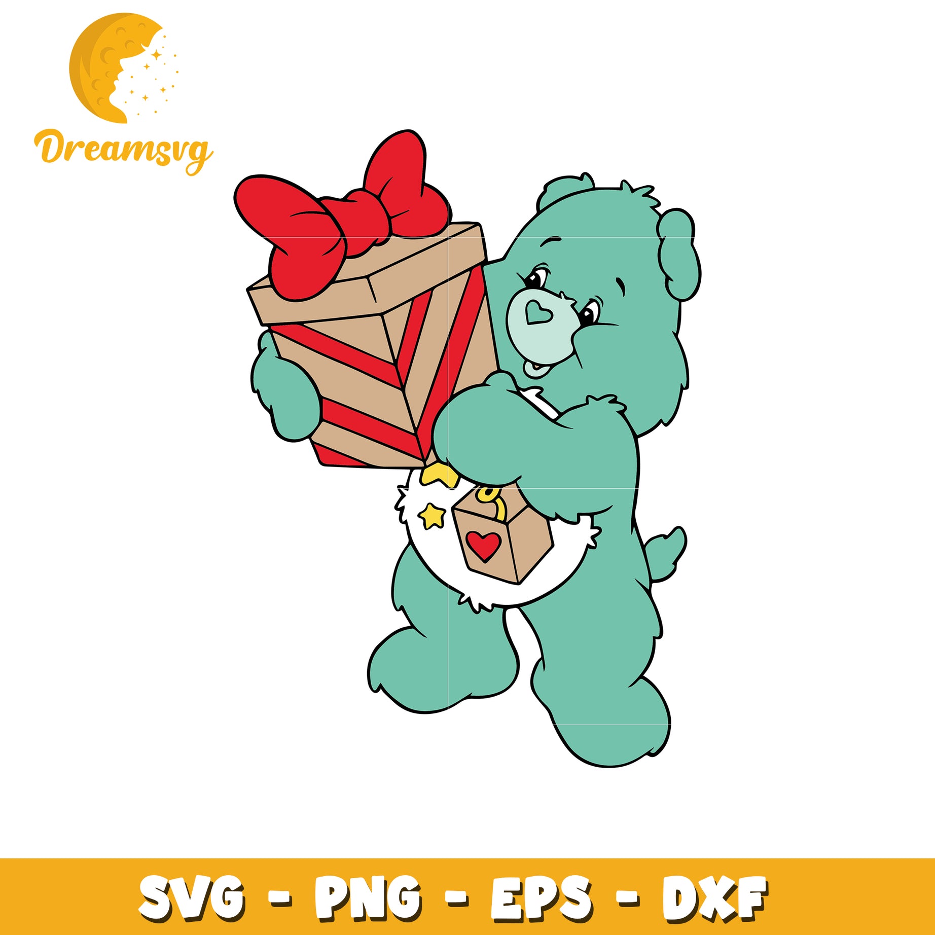 Cute Care Bear Gift SVG PNG EPS DXF