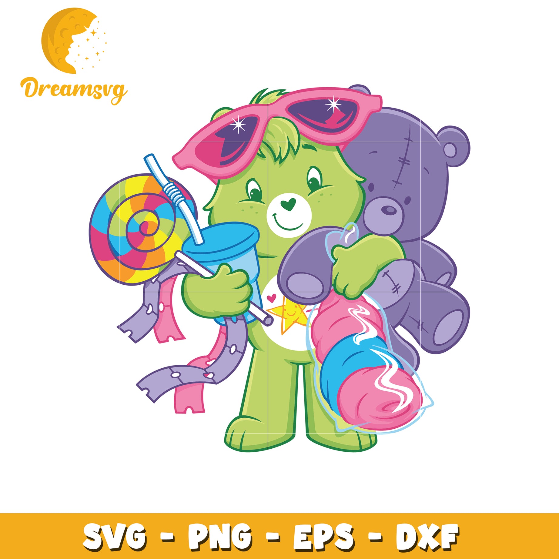 Cute Care Bear SVG Bundle PNG EPS DXF