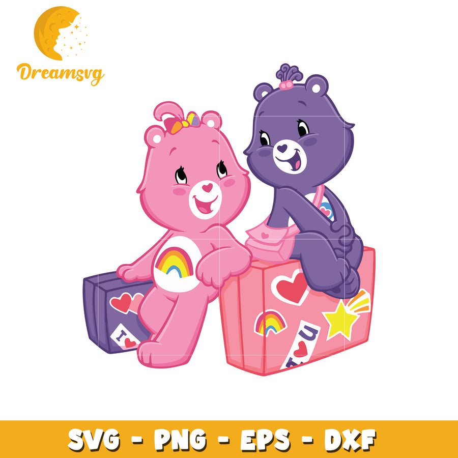 Cute Cartoon Bears with Suitcases SVG Design for Crafts Projects