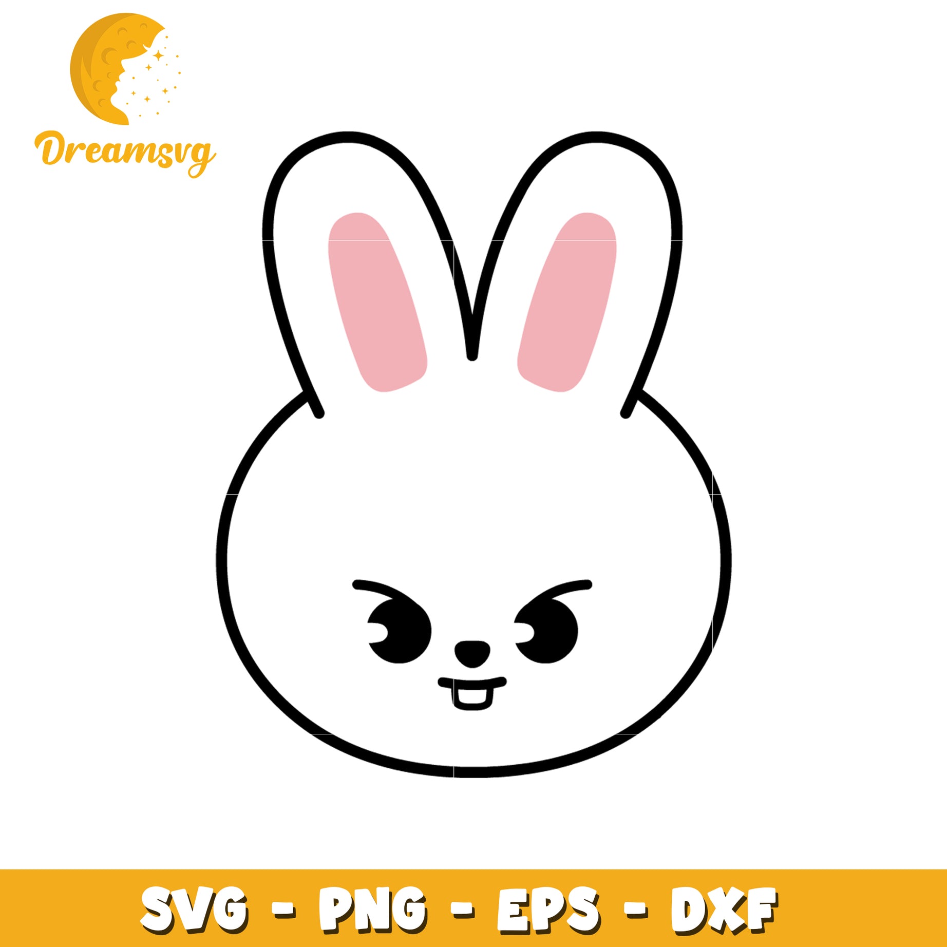 Cute Cartoon Bunny SVG Design for Crafts and Projects Files