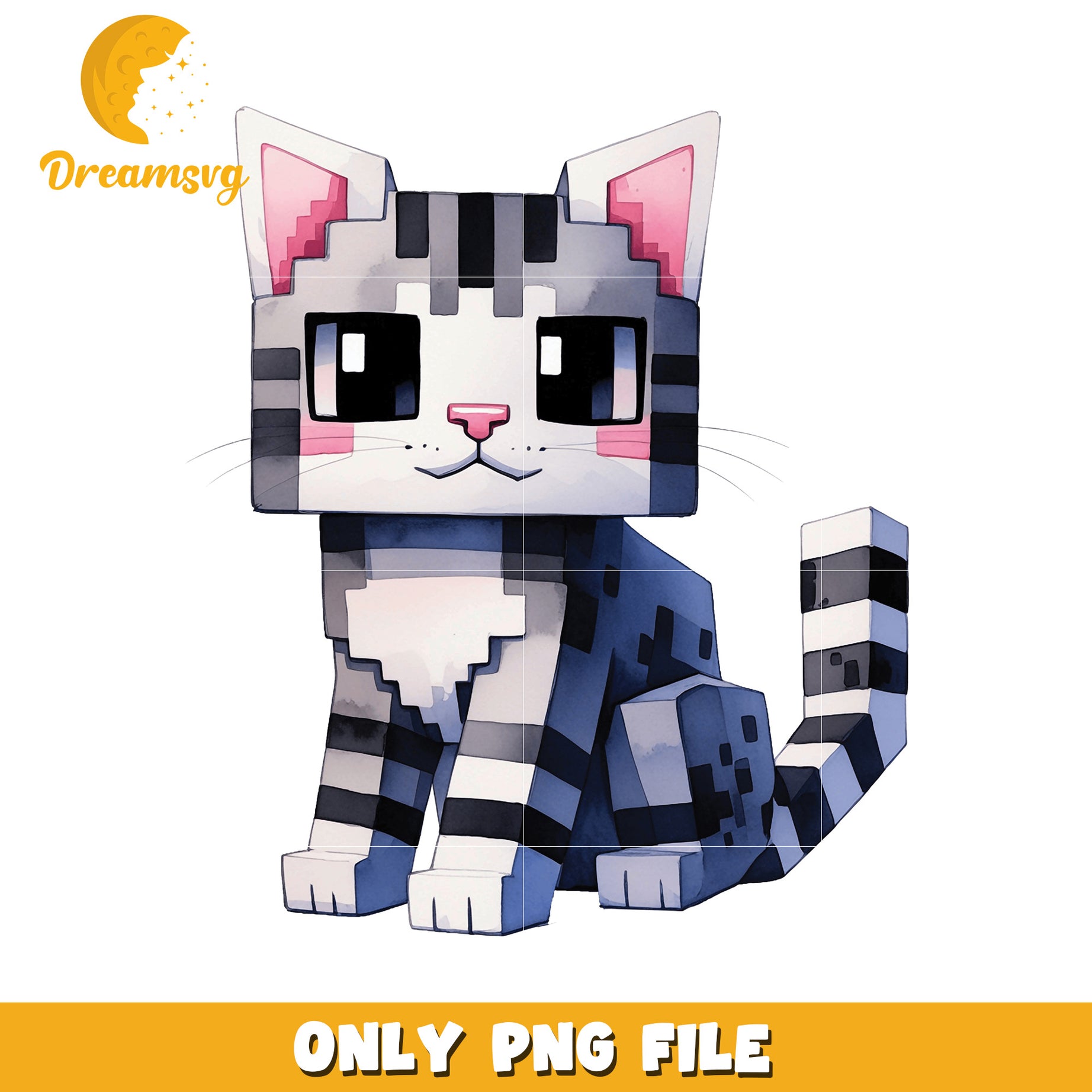 Cute Cartoon Cat PNG File, Download Adorable Cat Art Image Today