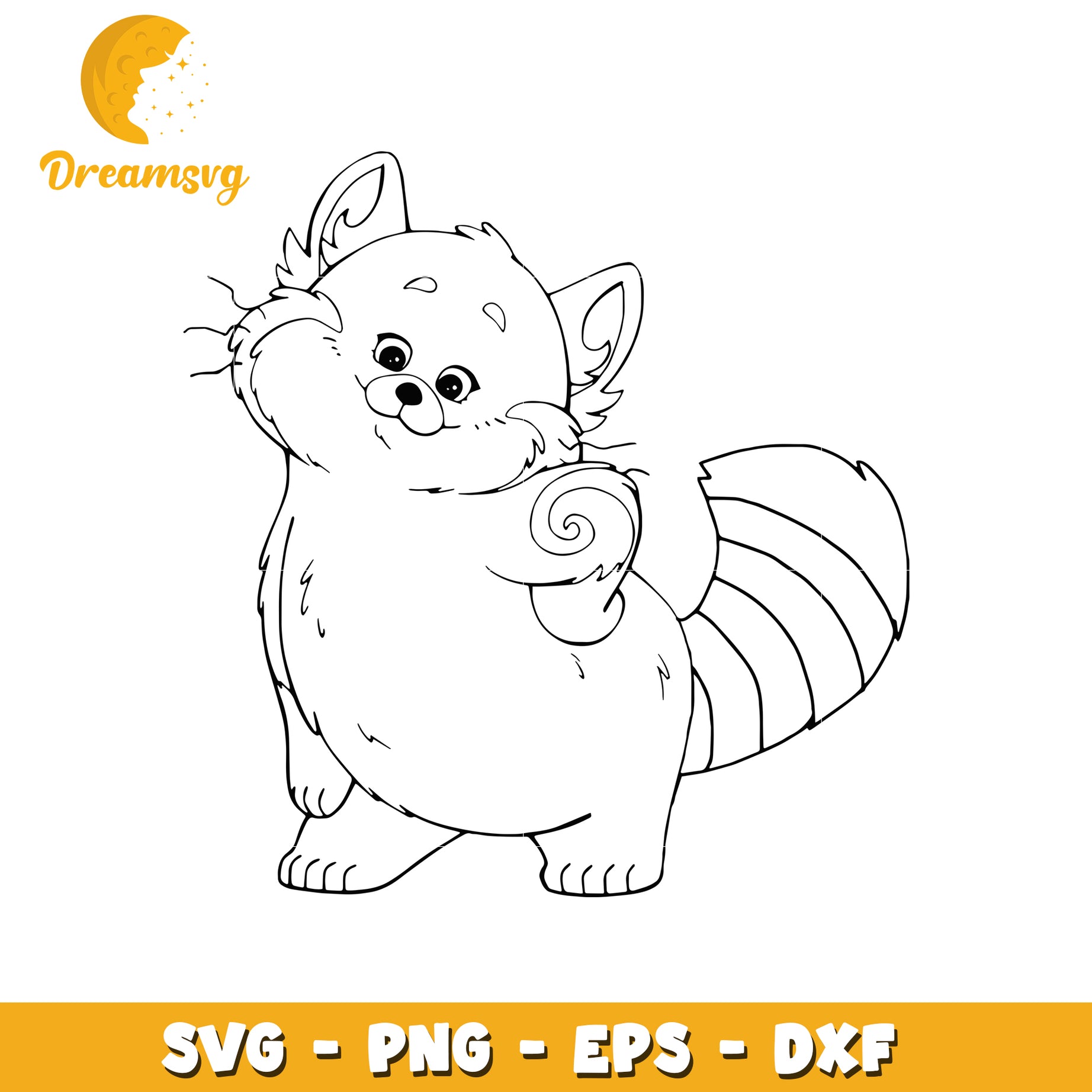 Cute Cartoon Cat SVG Coloring Page Design for Kids