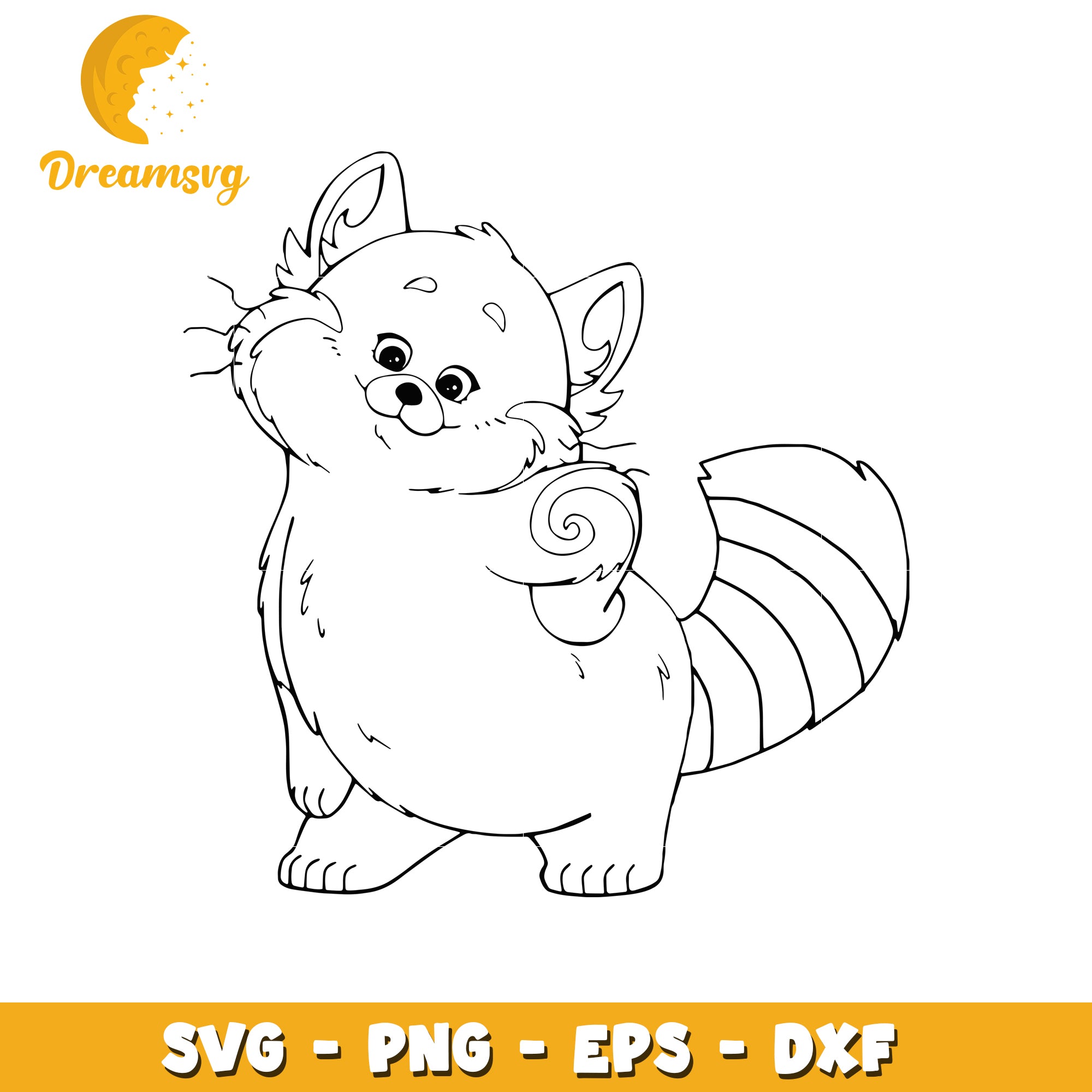 Cute Cartoon Cat SVG Coloring Page Design for Kids
