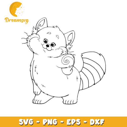 Cute Cartoon Cat SVG Coloring Page Design for Kids