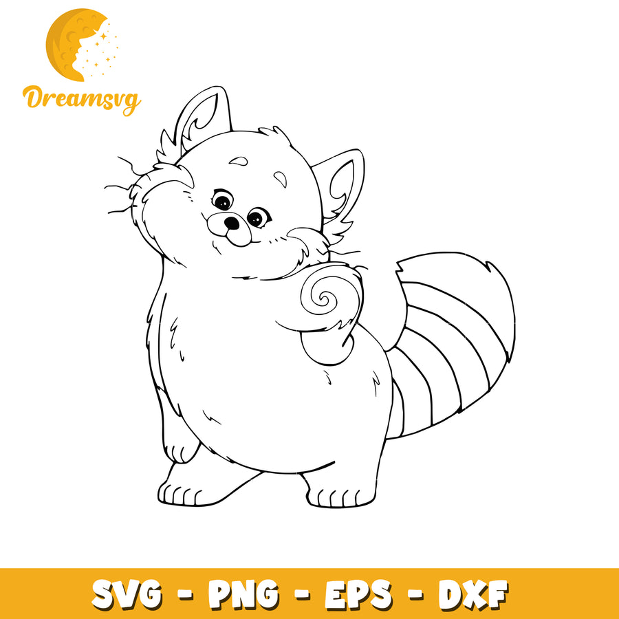 Cute Cartoon Cat SVG Coloring Page Design for Kids