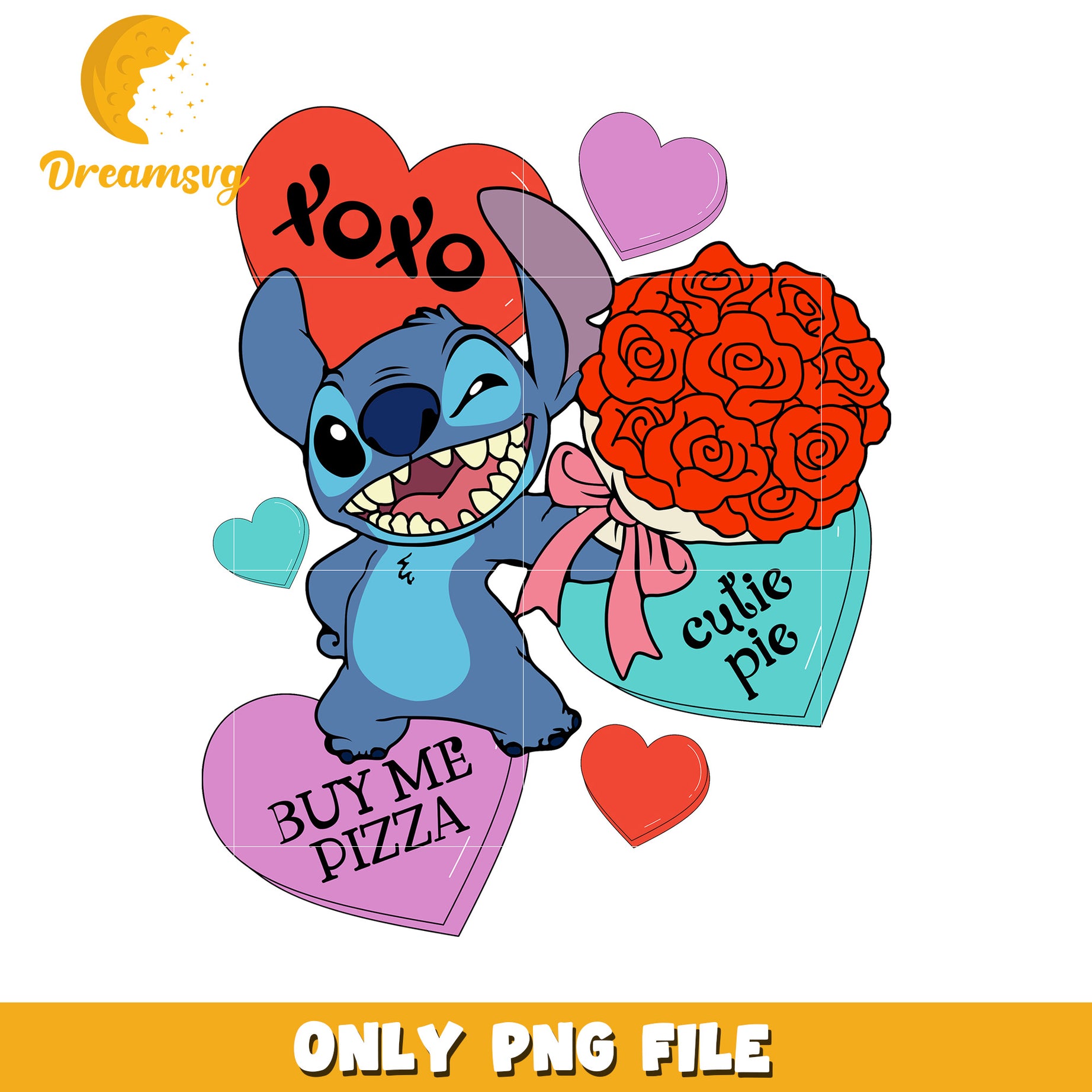 Cute Cartoon Character PNG with Hearts and Flowers Design