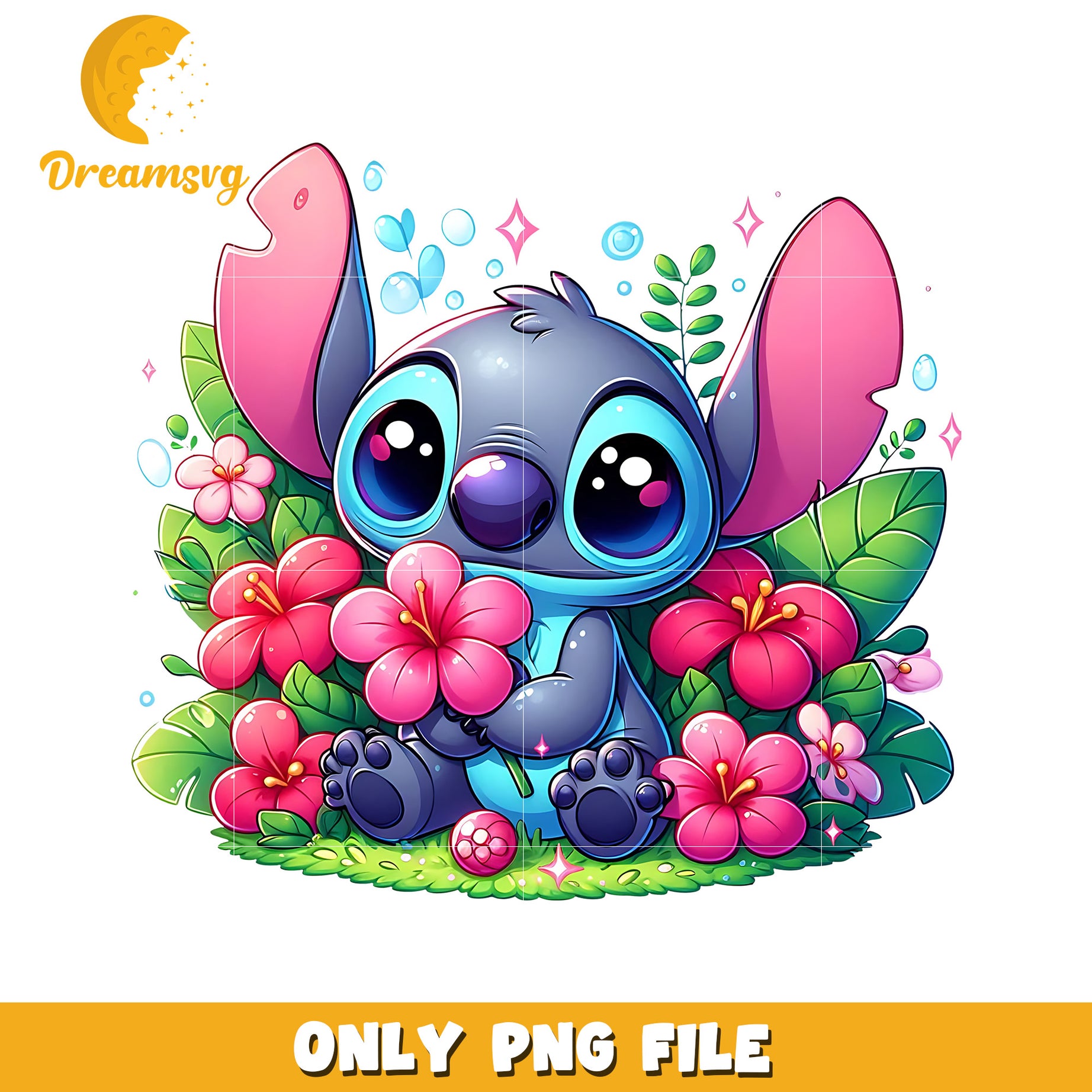 Cute Cartoon Character with Flowers PNG File Download
