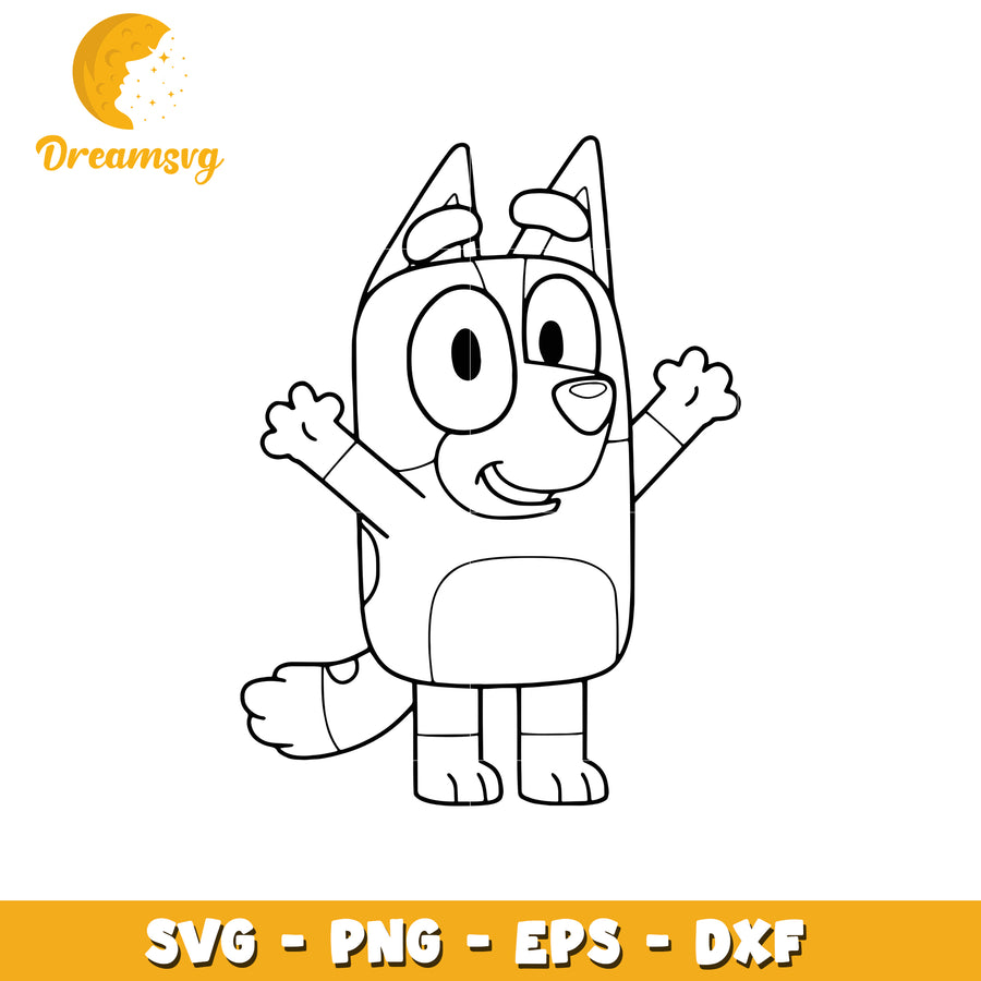 Cute Cartoon Dog SVG Clipart for Coloring and Craft Projects