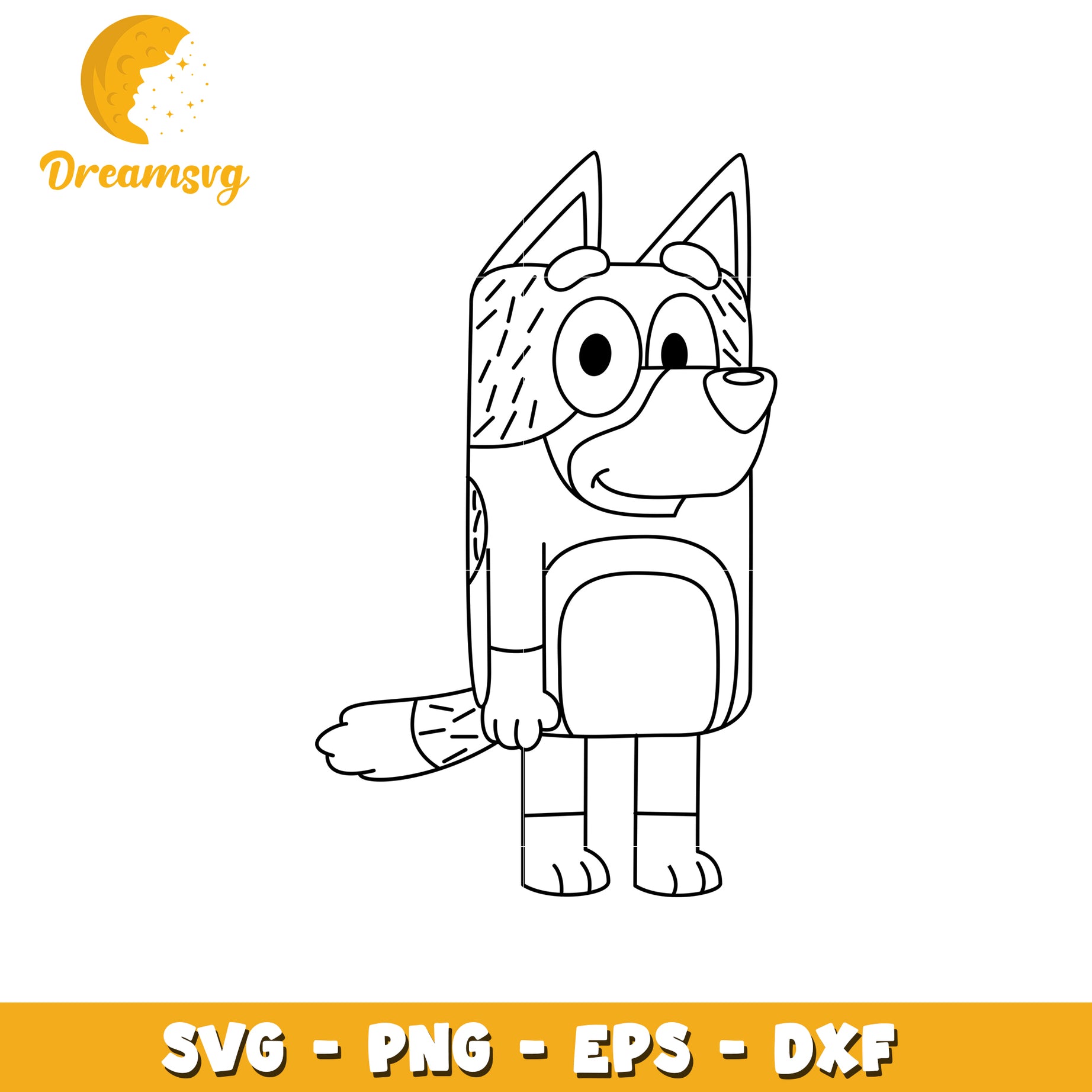 Cute Cartoon Dog SVG Coloring Page for Kids Fun Crafting Ideas