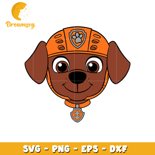 Cute Cartoon Dog in Helmet SVG File for Crafts and DIY Projects