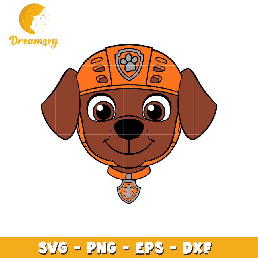 Cute Cartoon Dog in Helmet SVG File for Crafts and DIY Projects