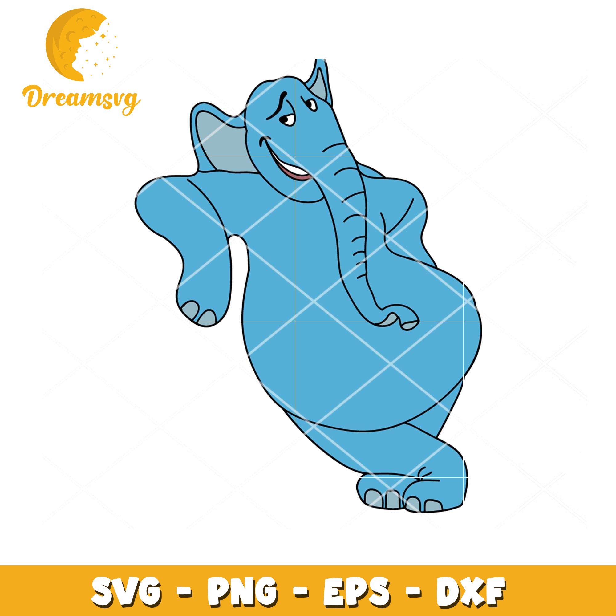 Cute Cartoon Elephant SVG