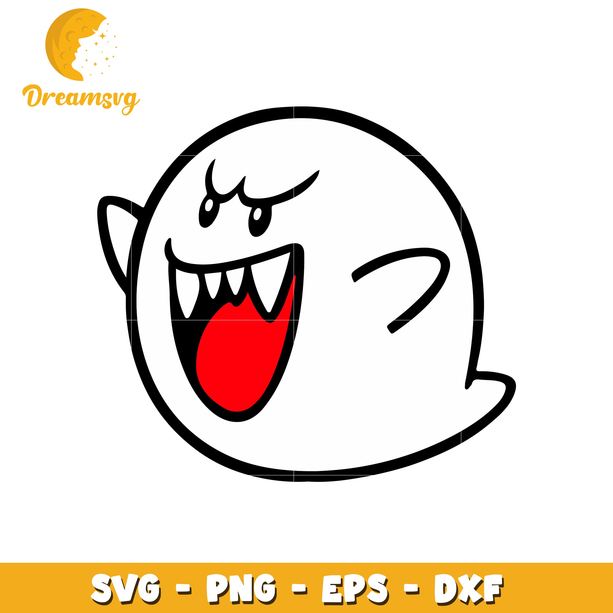 Cute Cartoon Ghost SVG Design for Crafting Use