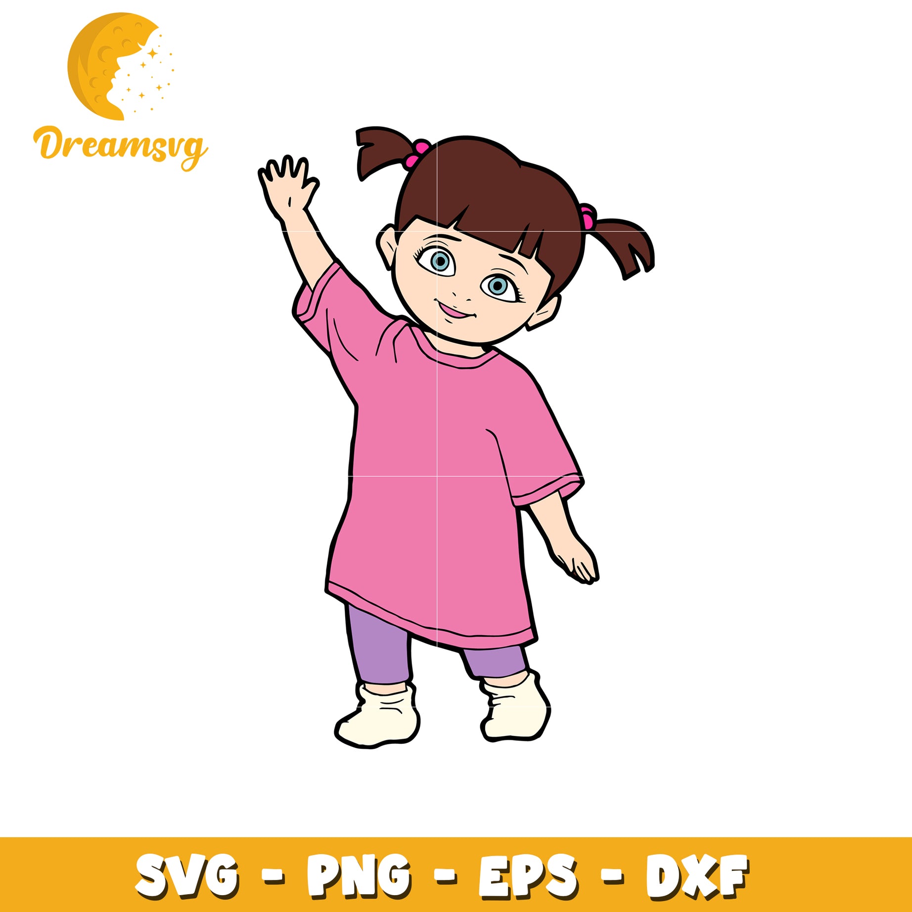 Cute Cartoon Girl SVG Clipart for Crafting and Design