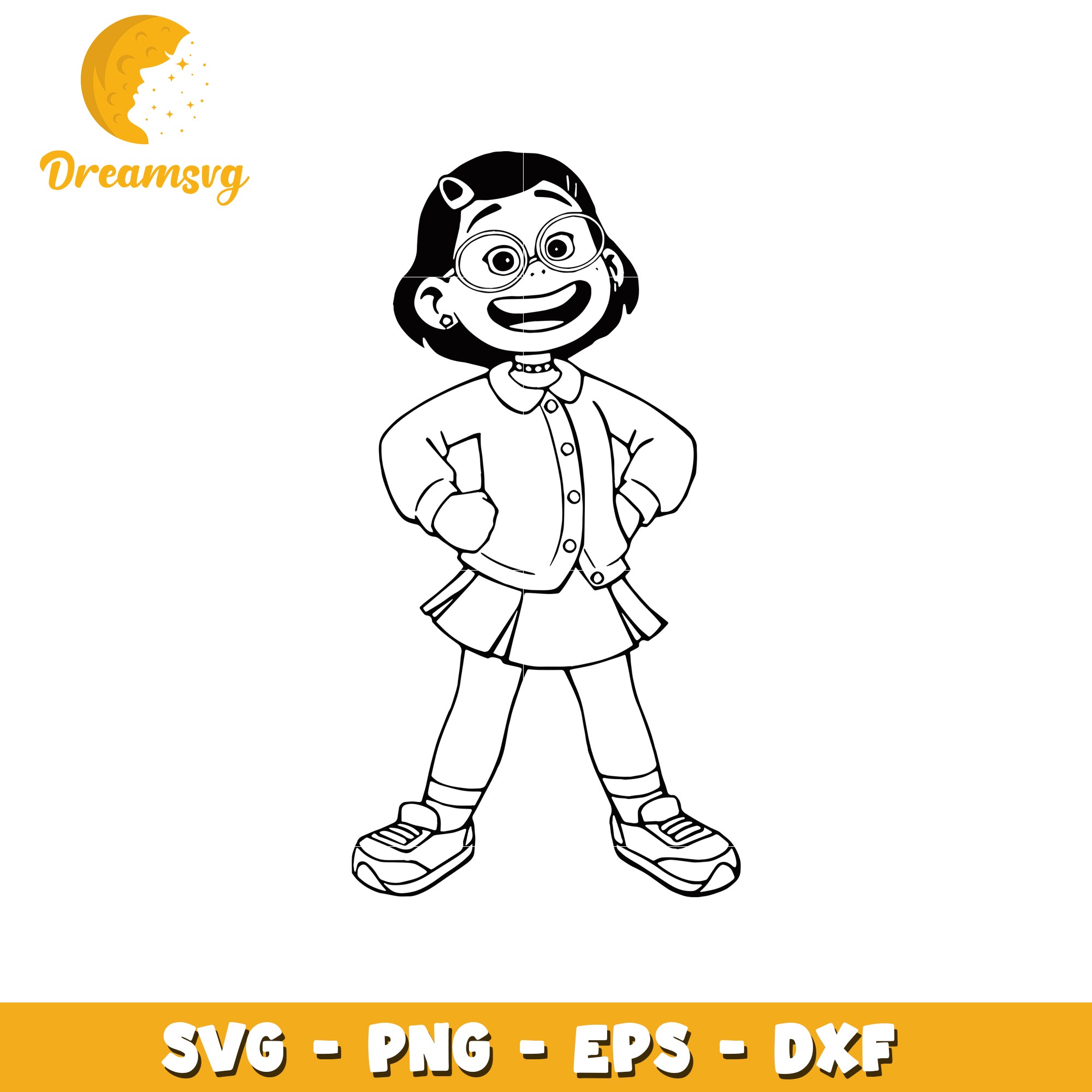 Cute Cartoon Girl SVG for Crafting and DIY Projects
