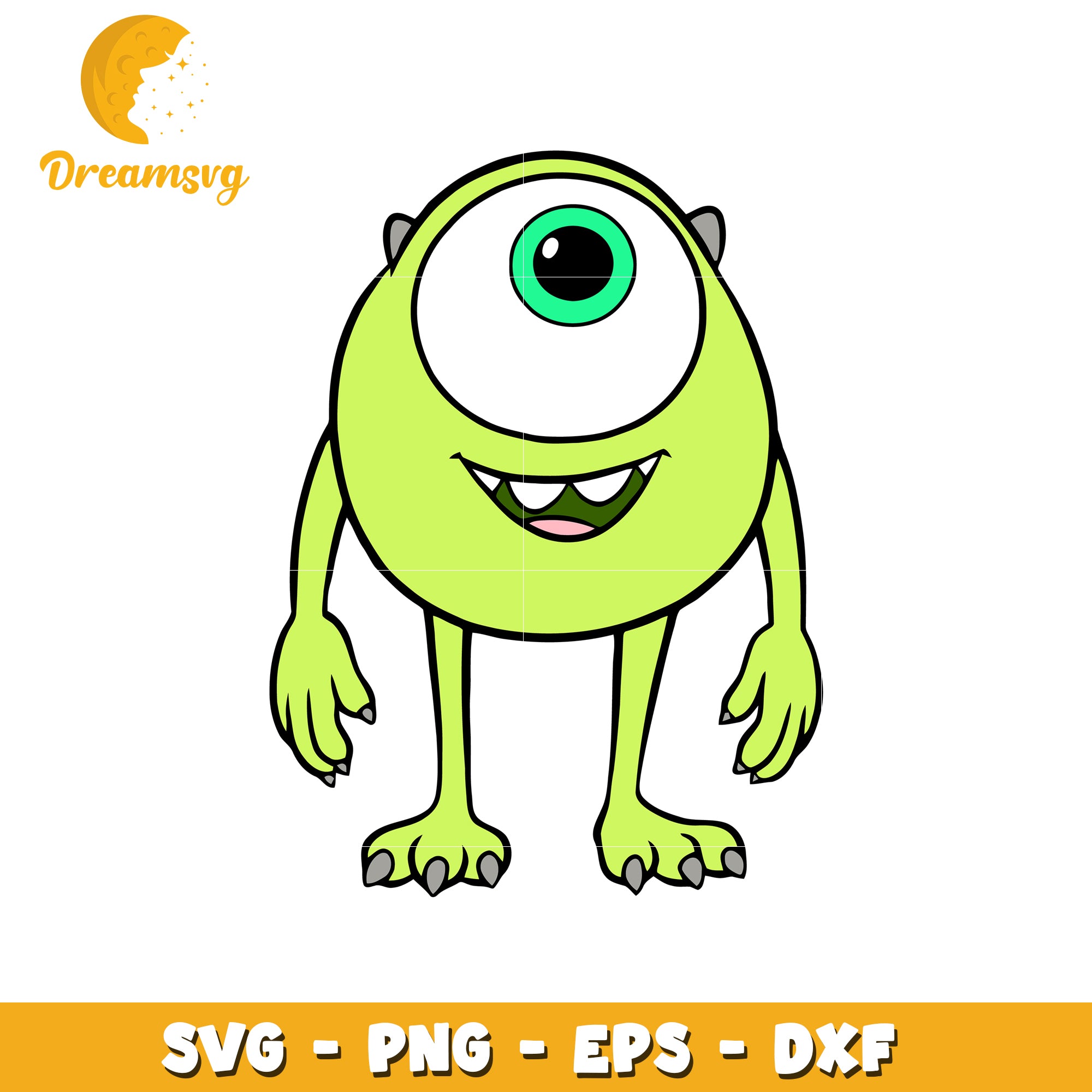 Cute Cartoon Green Monster SVG File for Crafting and Design