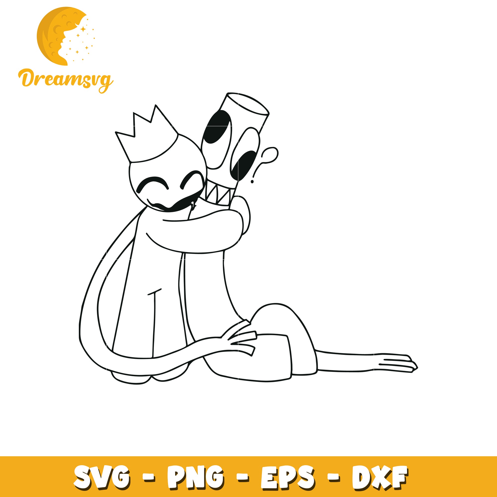 Cute Cartoon Hug SVG Bundle